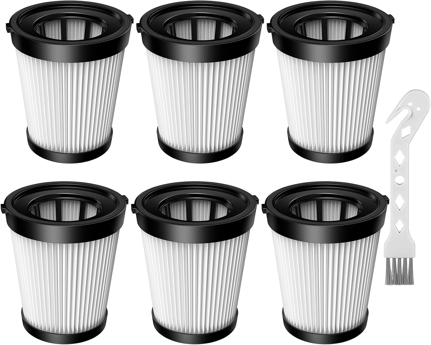 6 Pack FSV001 HEPA Filter Compatible with Fabuletta FSV101, FSV001, Girnoor G160&G165, Afodd A300, Lubluelu 202, Oraimo OSV-102/225A, Besswin W26 Cordless Stick Vacuum Cleaners, Nequare Vacuum S181