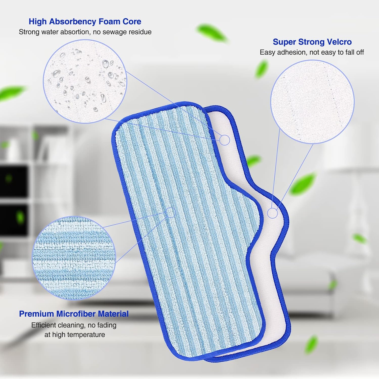 6 Pack Microfiber Pads Compatible with Dupray Neat Steam Cleaner, Durable, Reusable and Machine Washable