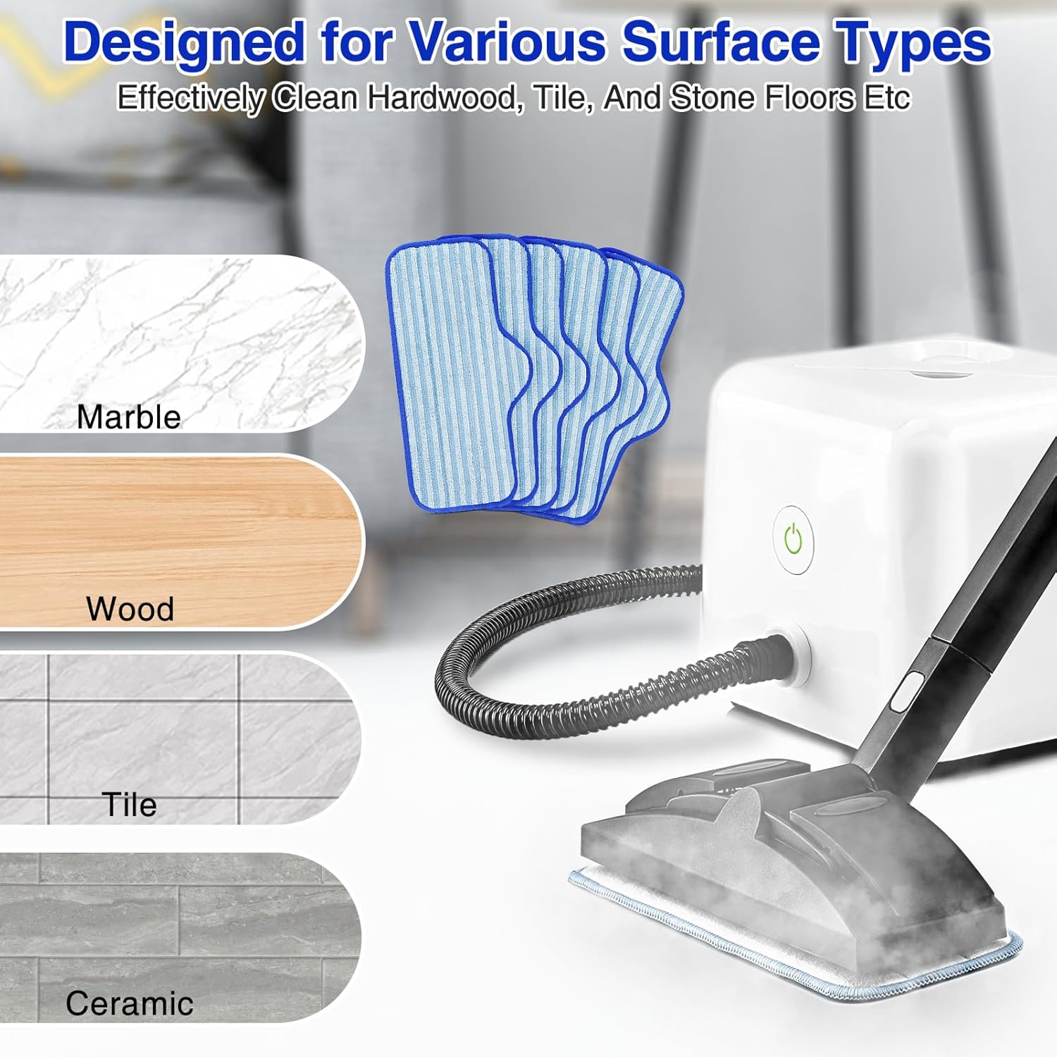 6 Pack Microfiber Pads Compatible with Dupray Neat Steam Cleaner, Durable, Reusable and Machine Washable