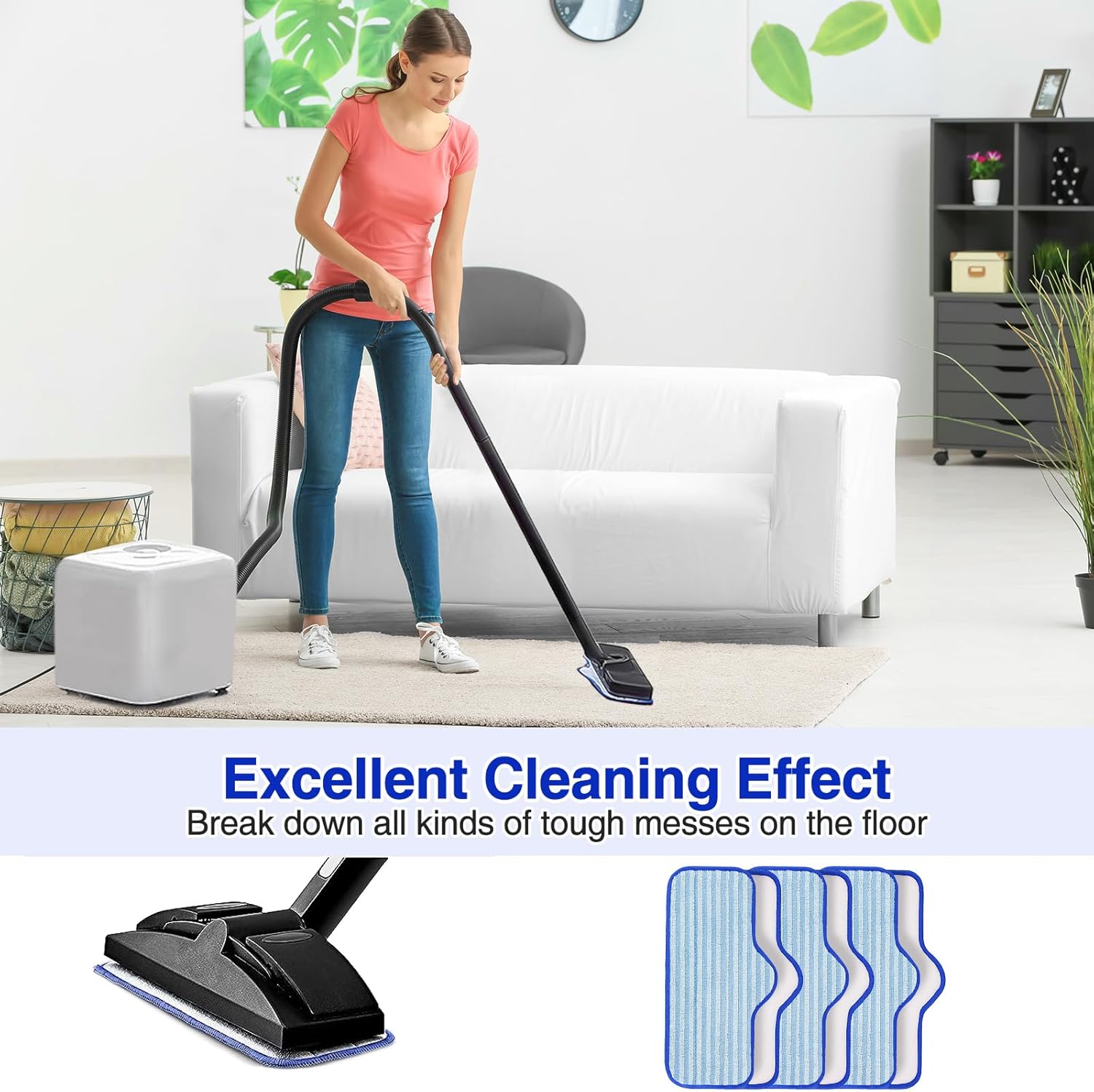 6 Pack Microfiber Pads Compatible with Dupray Neat Steam Cleaner, Durable, Reusable and Machine Washable