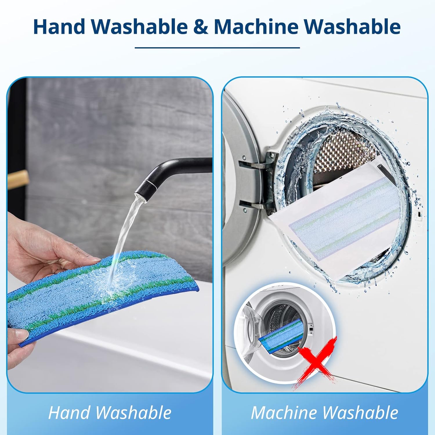 6 Pack M6 Wet Mopping Pads Washable and Reusable M6 Wet Mopping Pads Compatible with Braava Jet m6 Series 6110 6012 6112 6113 Ultimate Robot Mop