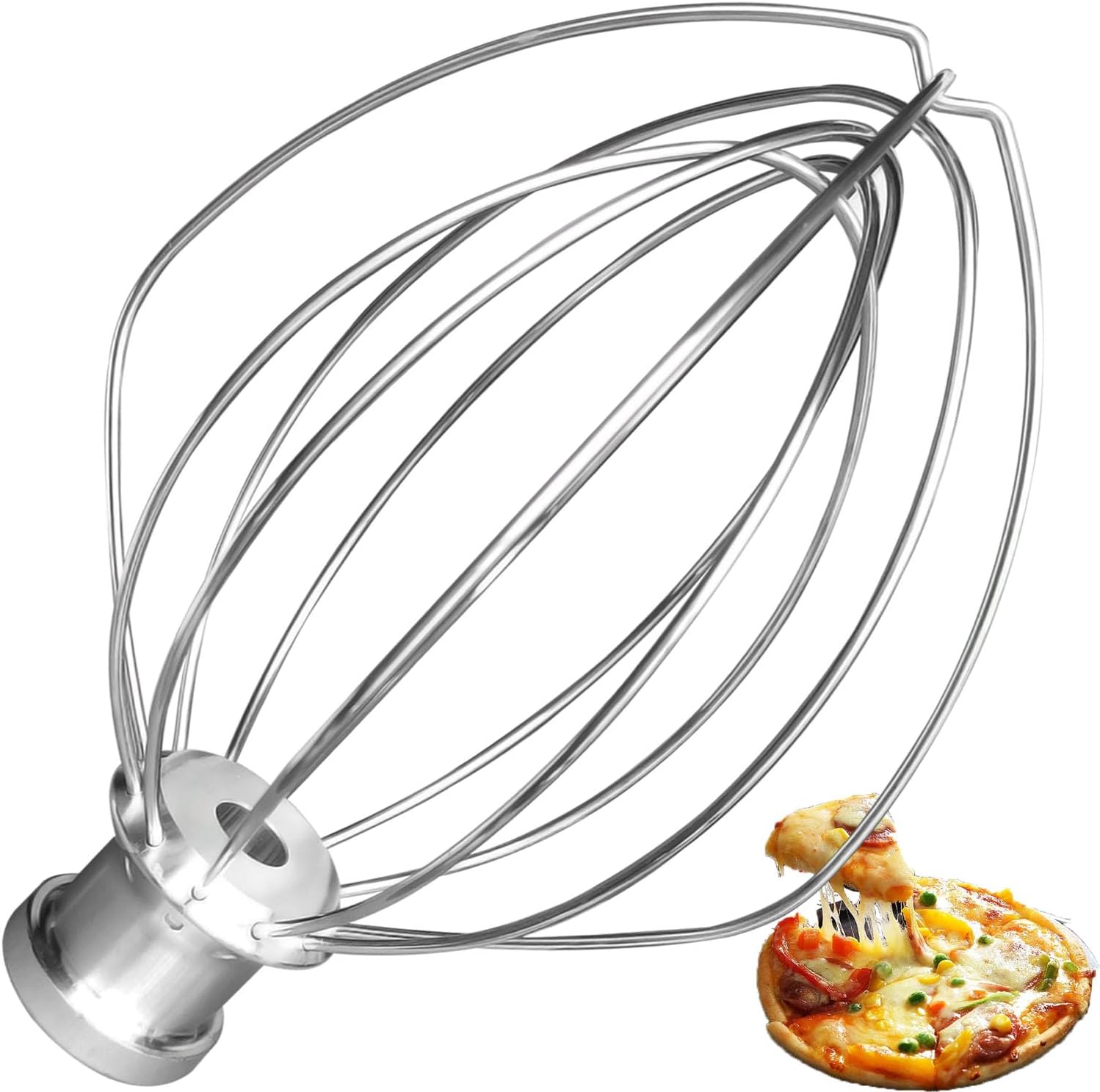 Upgrade K5AWW Replacement Whole Stainless Steel Wire Whip for 5 Quart Bowl-Lift 6-Wire Whip Kitchenaid mixer Attachment,Whole Body Food Grade Stainless Steel, Healthier, Rust free, More Durablee