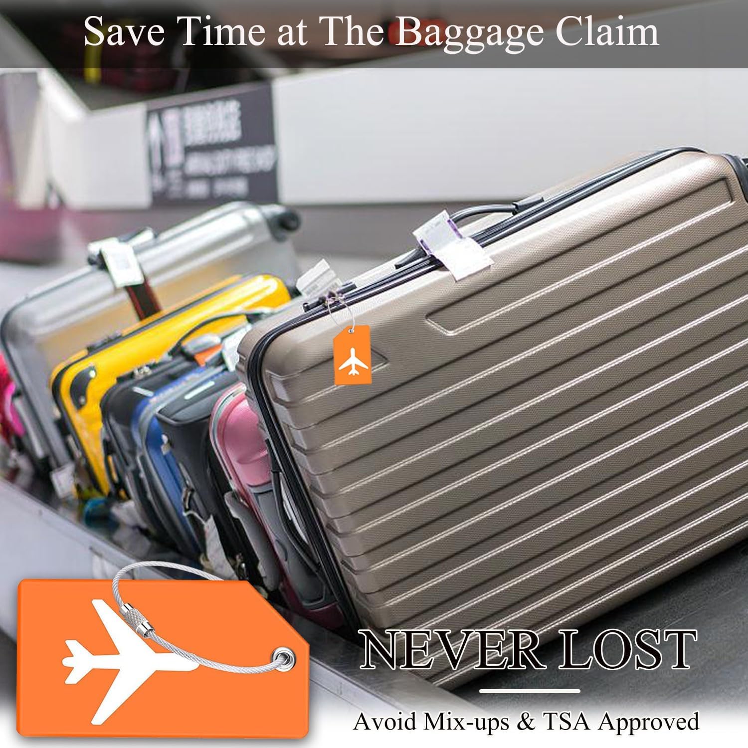 TSA Approved Toiletry Bag Luggage Tag, Perfect Size to fit in Your Carry- Luggage for Travel or Vacatis.