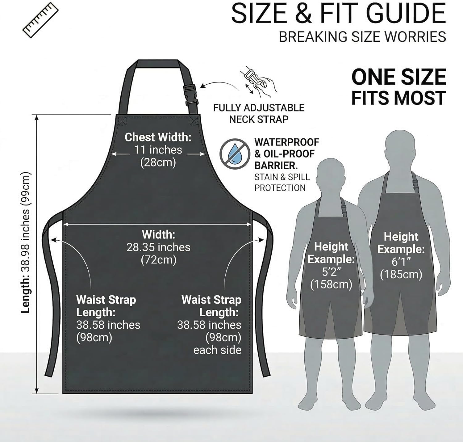 Heavy Duty Vinyl Waterproof Apr for Unisex Adult, Ultra Lightweight, Chemical Resistant Industrial Work Apr