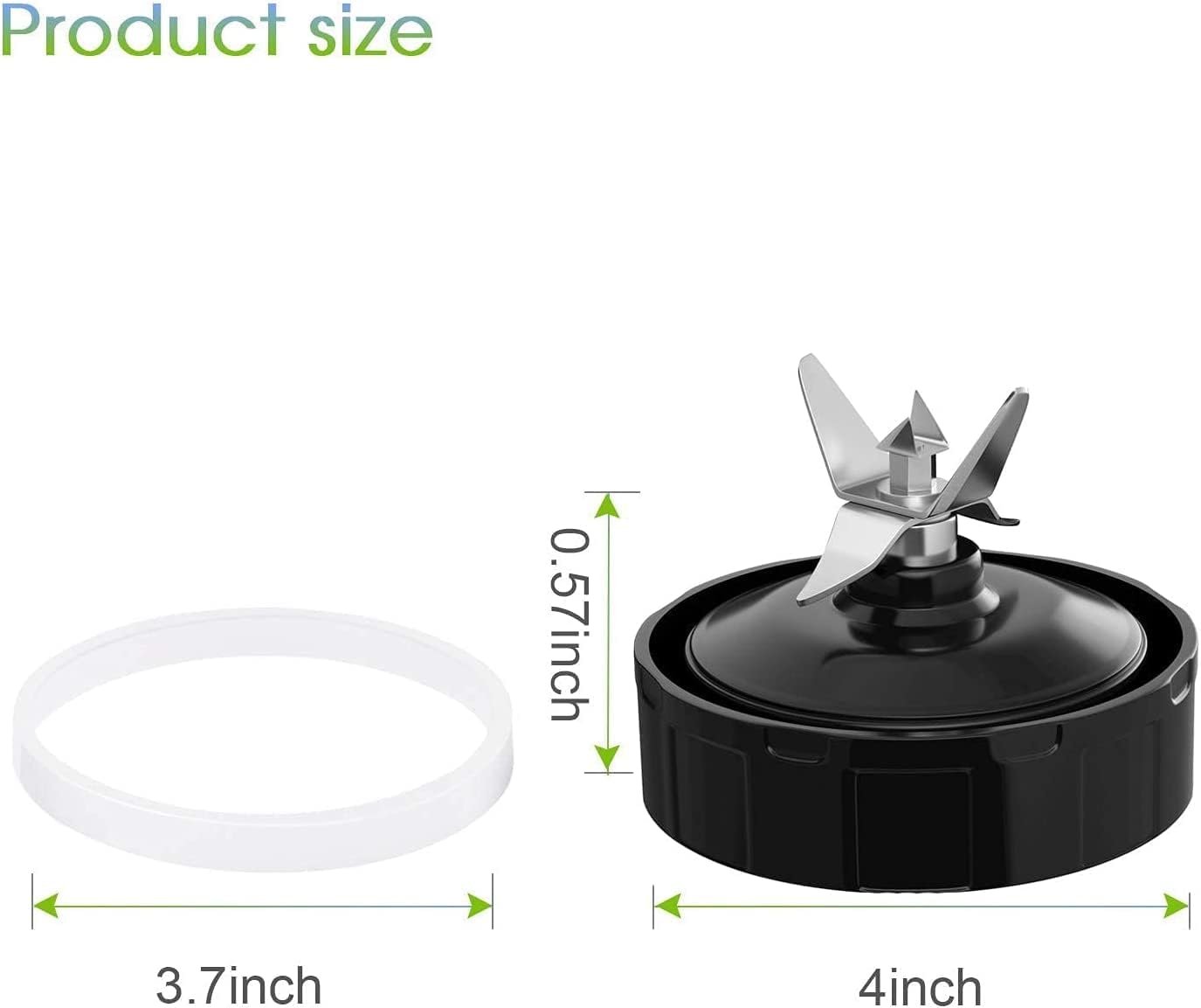 Pack of 2 Blender Replacement Parts 7 Fins Extractor Blade Assembly with Rubber Gasket Compatible with Nurti Ninja Blenders Auto iQ BL480 BL401 BL642 BL801 NN102