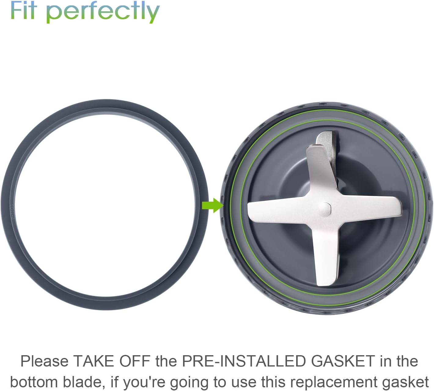 New Blender Cup and Blade Replacement Parts 32oz Cup and Extractor Blade and 2 Rubber Gaskets 4-Piece Compatible with NutriBullet High-Speed Blender/Mixer System 600W/900W Series