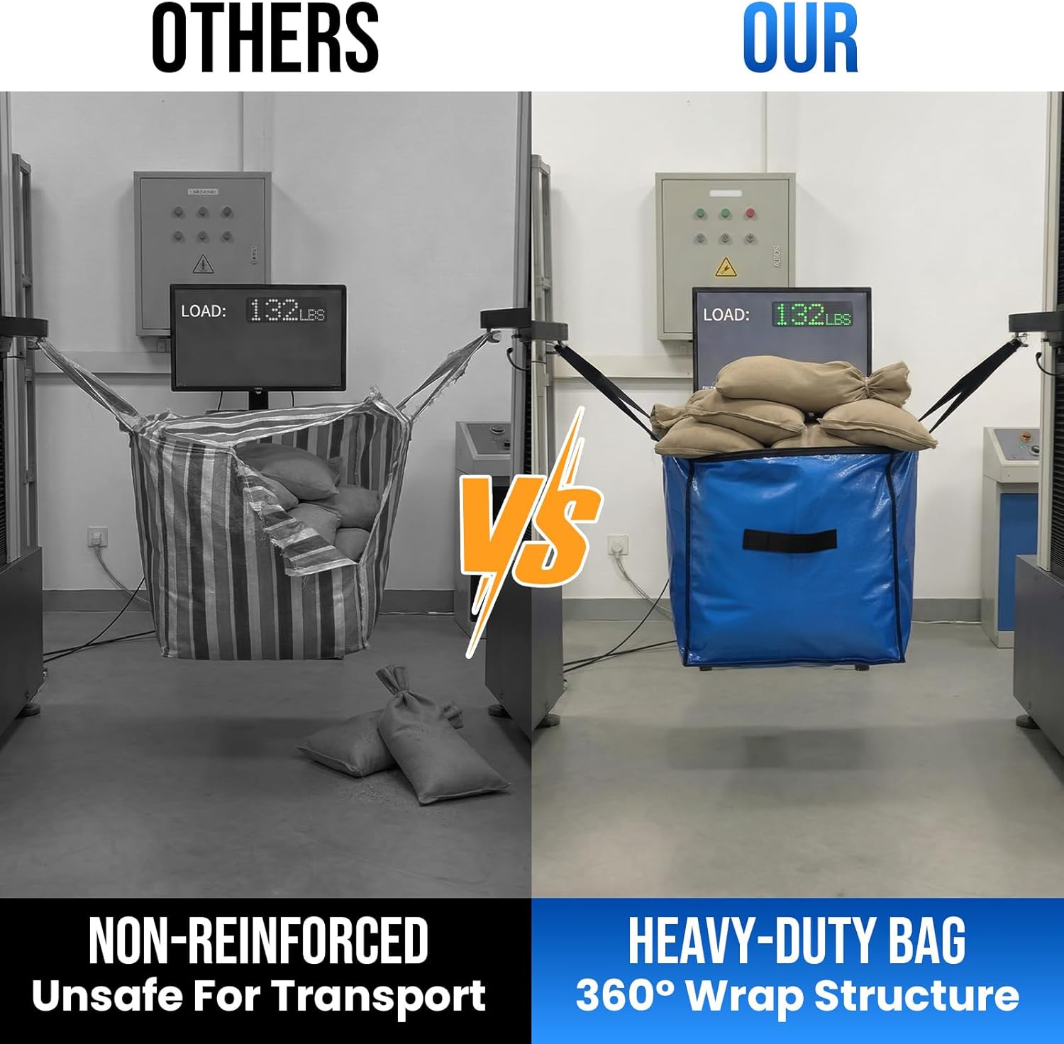 Extra Large Moving Bags, 4 Pack Blue Heavy Duty Totes For Storage with Visible Window, Wrap Around Handles, Storage Bags for Space Saving, Alternative to Moving Boxes