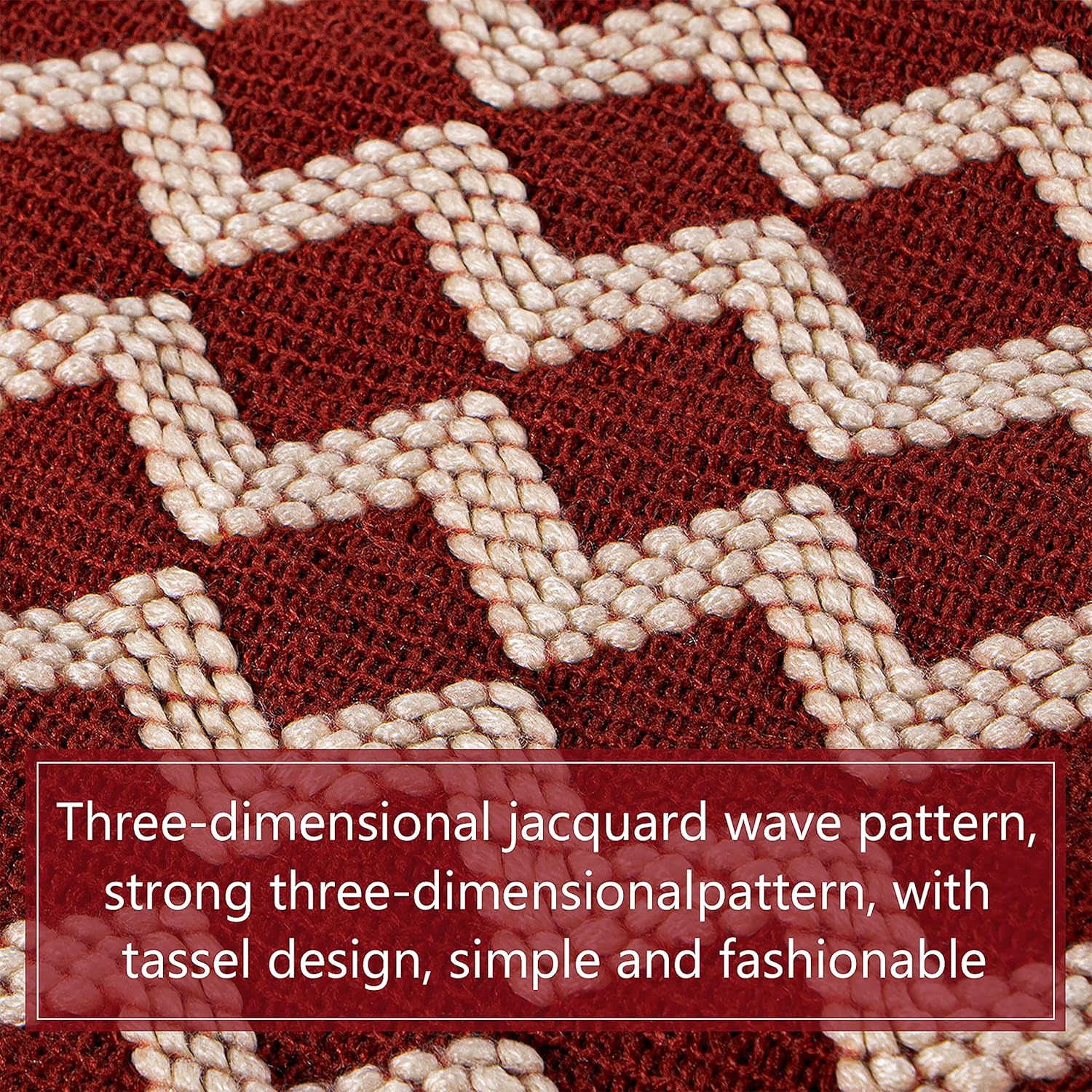 Acrylic Knitted Throw Blanket, Lightweight and Soft Cozy Decorative Woven Blanket with Tassels for Travel, Couch, Bed, Sofa, 51x67 Inches, Red and White Striped