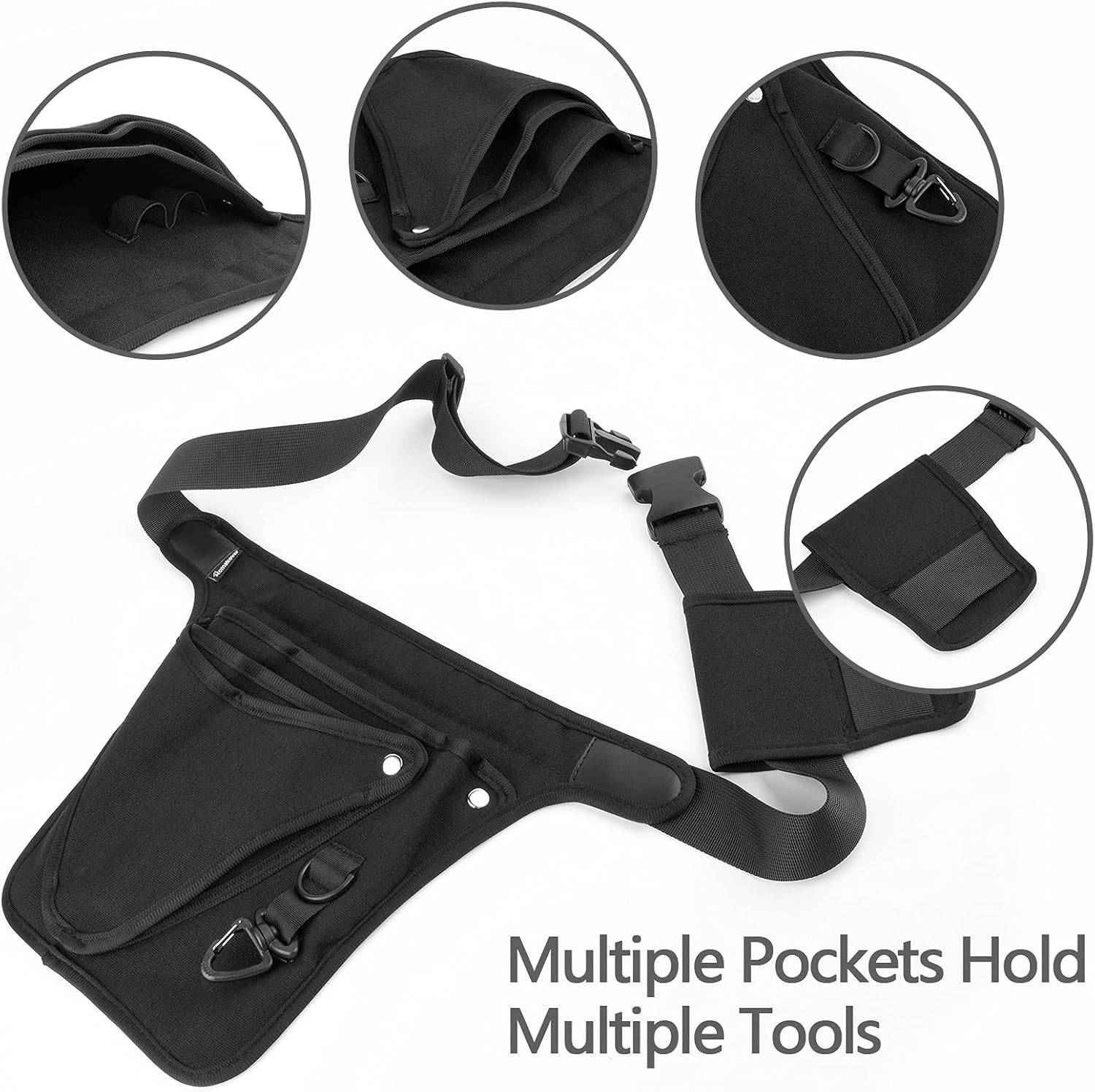 Garden Tool Belt Holster for Women & Men- Womens Adjustable Tool Belt Pouch for Electrician, Carpenter and Construction - LIFETIME Heavy Duty Oxford - Fits from 24" to 53" Black
