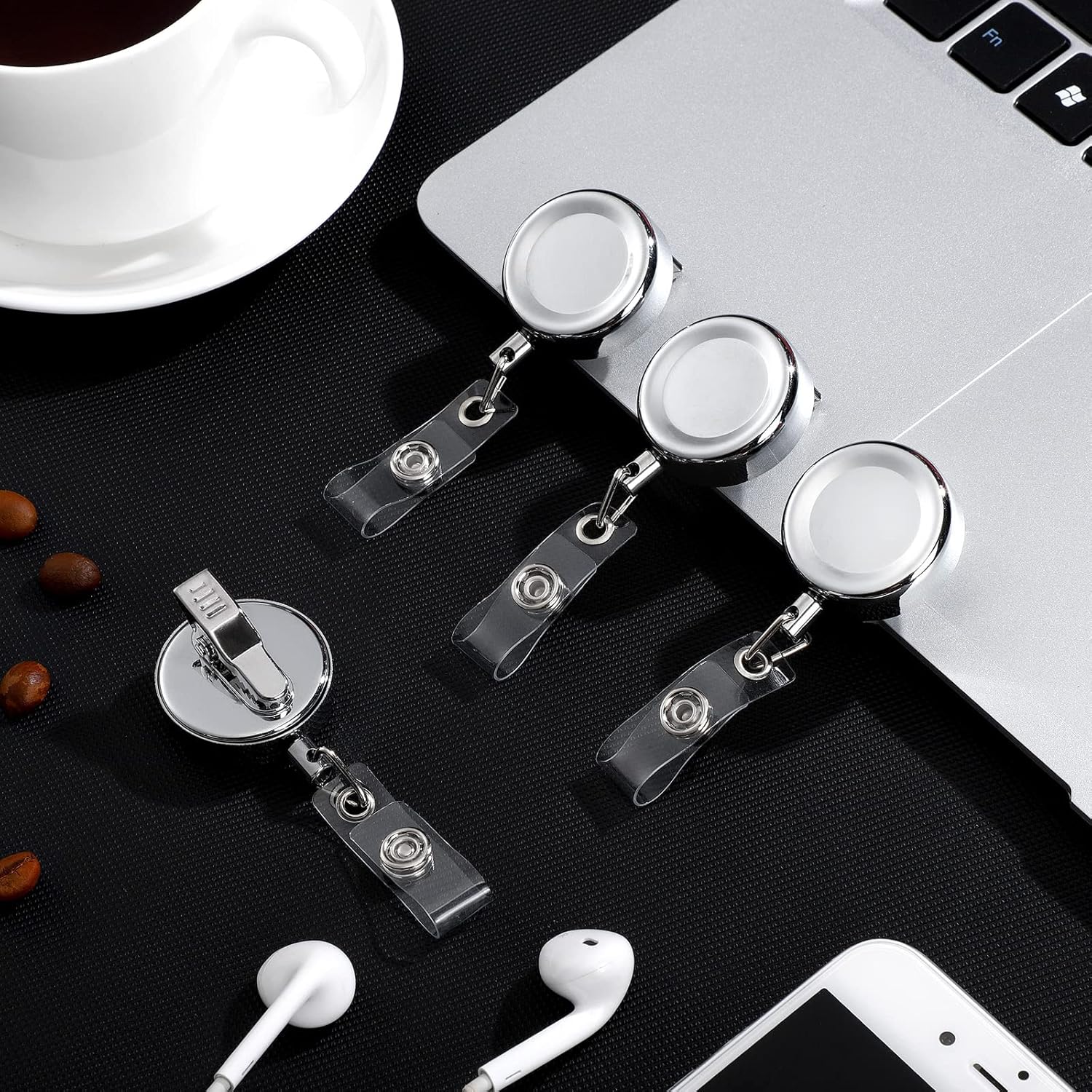 10 Pack Heavy Duty Retractable Badge Holder Reel Metal ID Badge Reel with Alligator Clip Badge Holder Retractable Clip Lightweight Strong Badge Reel for Nurses Professionals Students Teachers Office