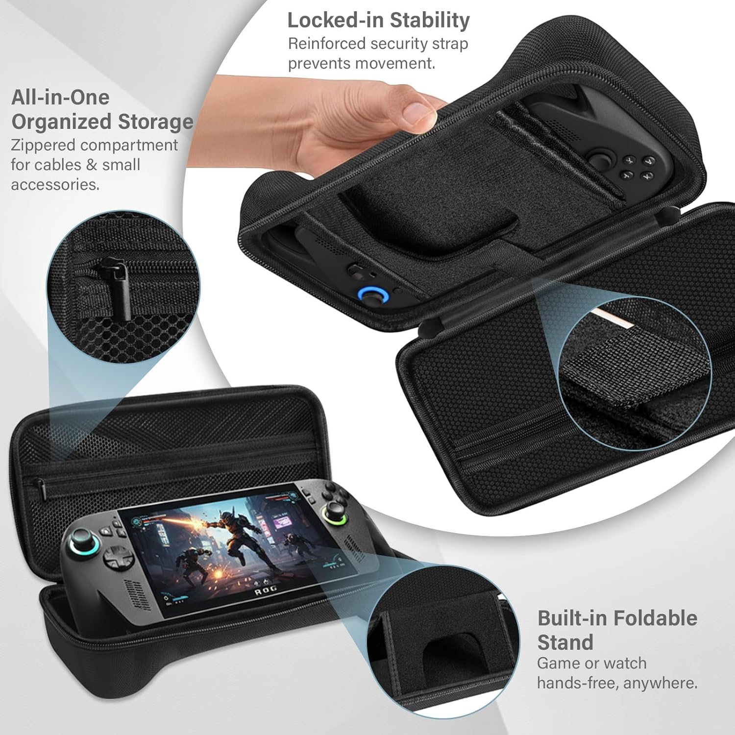 CheerBall Carrying Case Compatible with ASUS ROG Xbox Ally /Xbox Ally X 2025, EVA Hard Shell Protective Travel Bag, Shockproof Storage for Console & Accessories