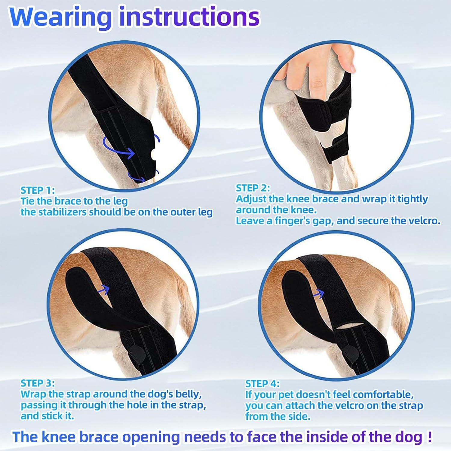 Dog Knee Brace for Torn ACL Hind Leg，Comfortable and Adjustable Support Brace with Two Stabilizer，Dog Leg Braces for Back Leg with Extra Support，Arthritis Relief and Surgery Recovery S