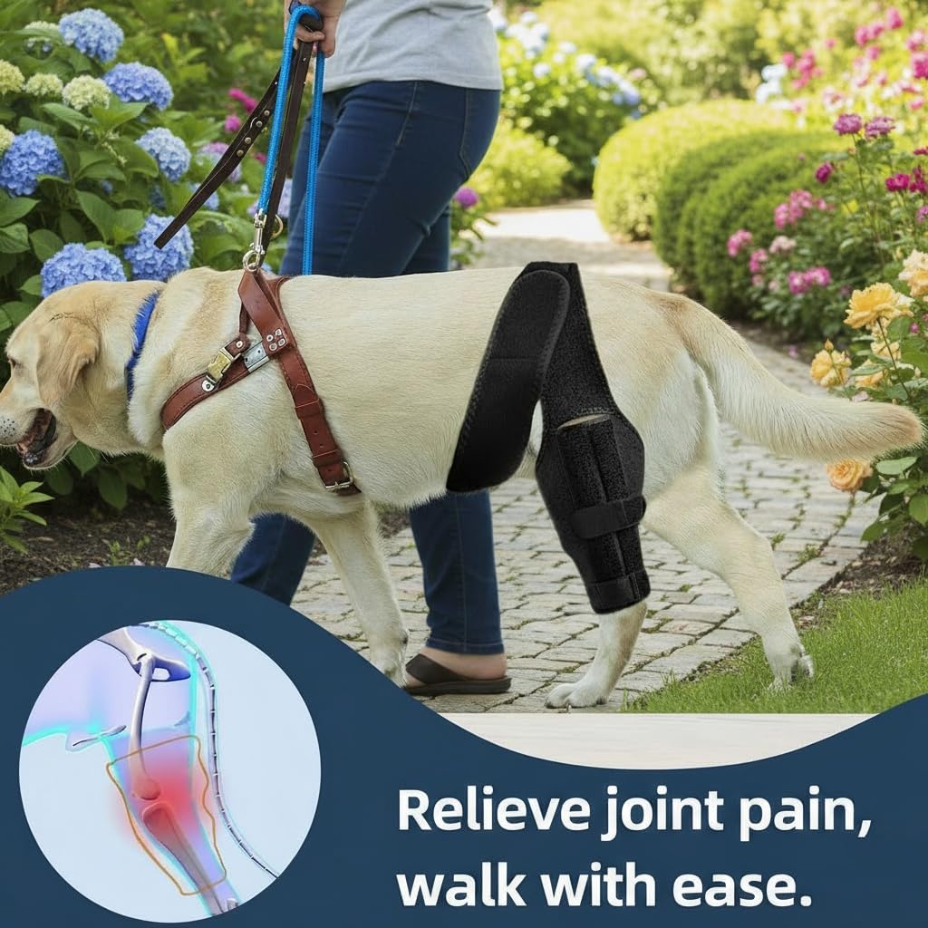 Dog Knee Brace for Torn ACL Hind Leg，Comfortable and Adjustable Support Brace with Two Stabilizer，Dog Leg Braces for Back Leg with Extra Support，Arthritis Relief and Surgery Recovery S