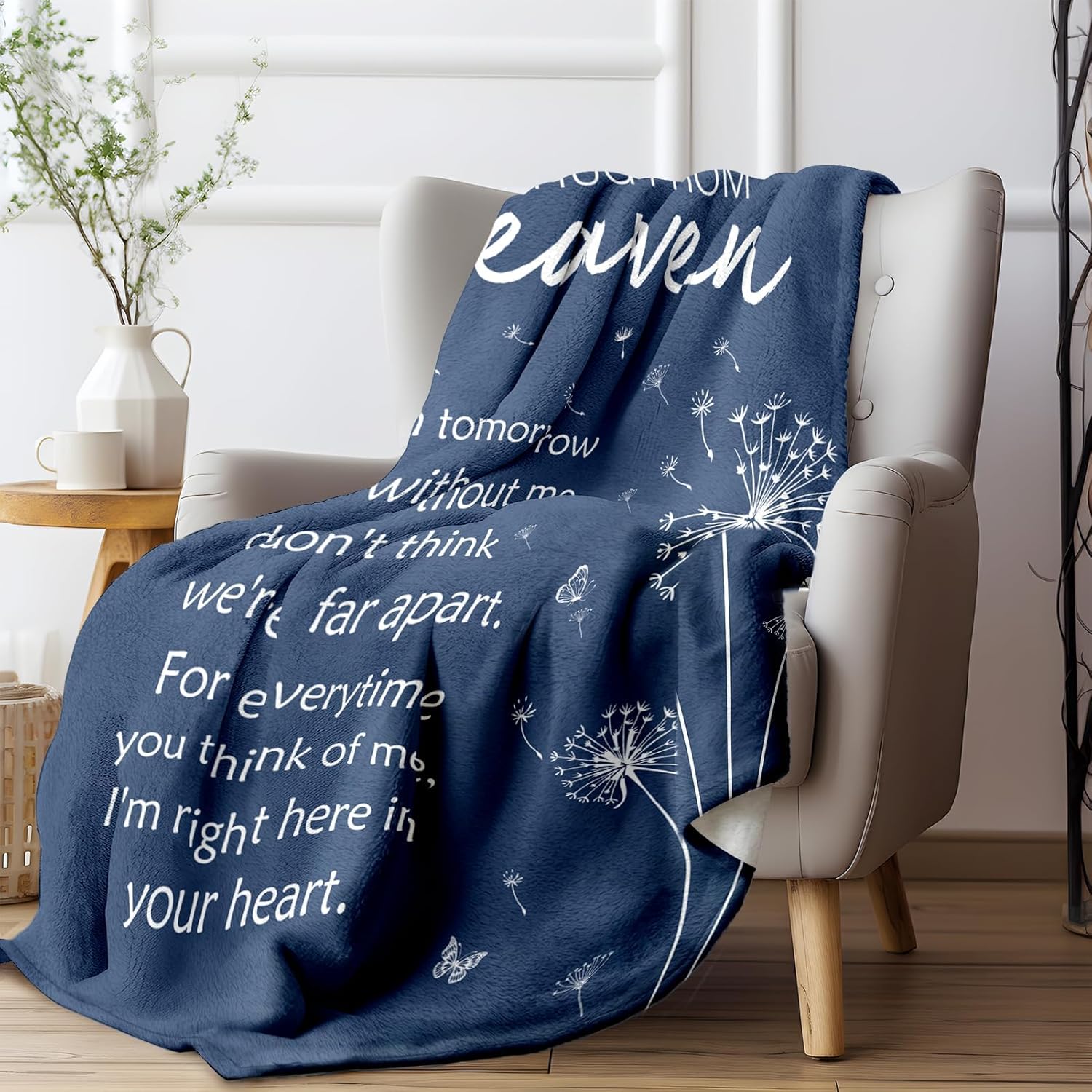 Sympathy Gifts for Loss of Loved One, Soft Flannel Memorial Blanket, Bereavement Gift Idea, Grief Sorry for Your Loss for Mom Dad Grandma Grandpa Sister - 50‘’ X 60‘’