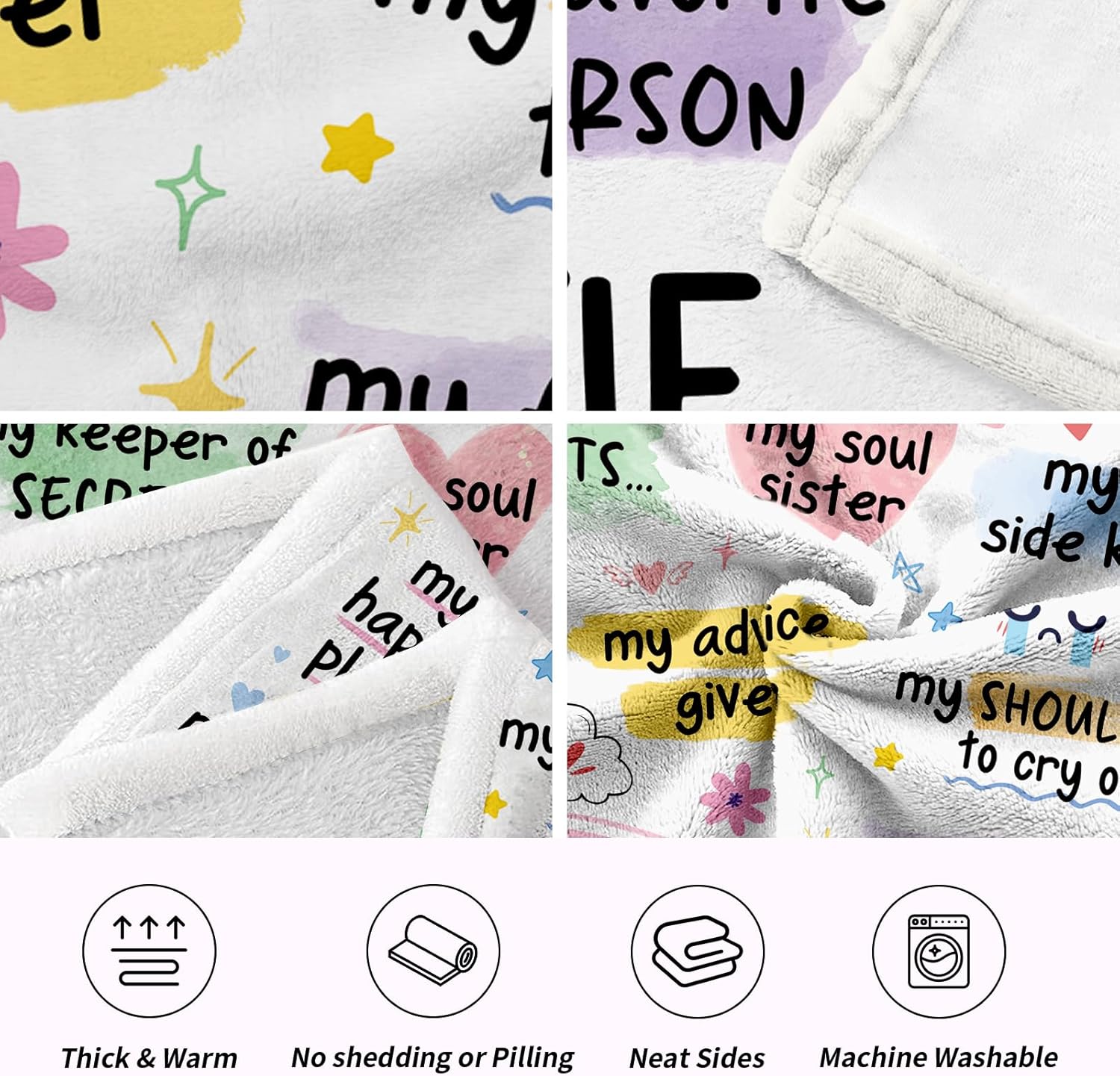 Best Friend Bestie Birthday Gifts for Women, Soft Flannel Blanket, Friend Birthday Gifts for Women Friendship, Happy Bday for Bestie BFF, 50'' x 60''