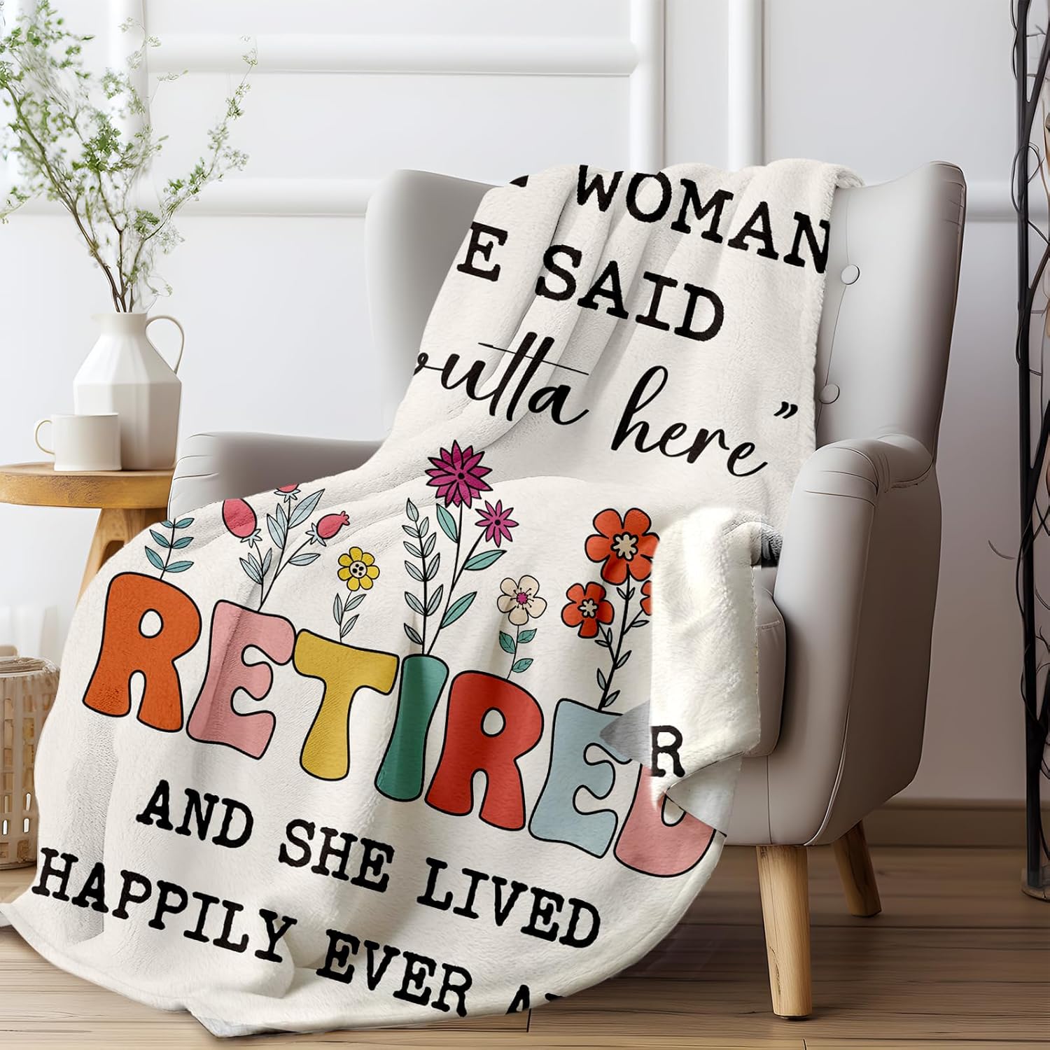 Retirement Gift for Woman 2026, Soft Flannel Retirement Blankets for Women, Best Retired Gifts for Women, Funny Retirement Gifts for Teacher Coworker Friend Nurse Boss Famale - 50'' x 60''