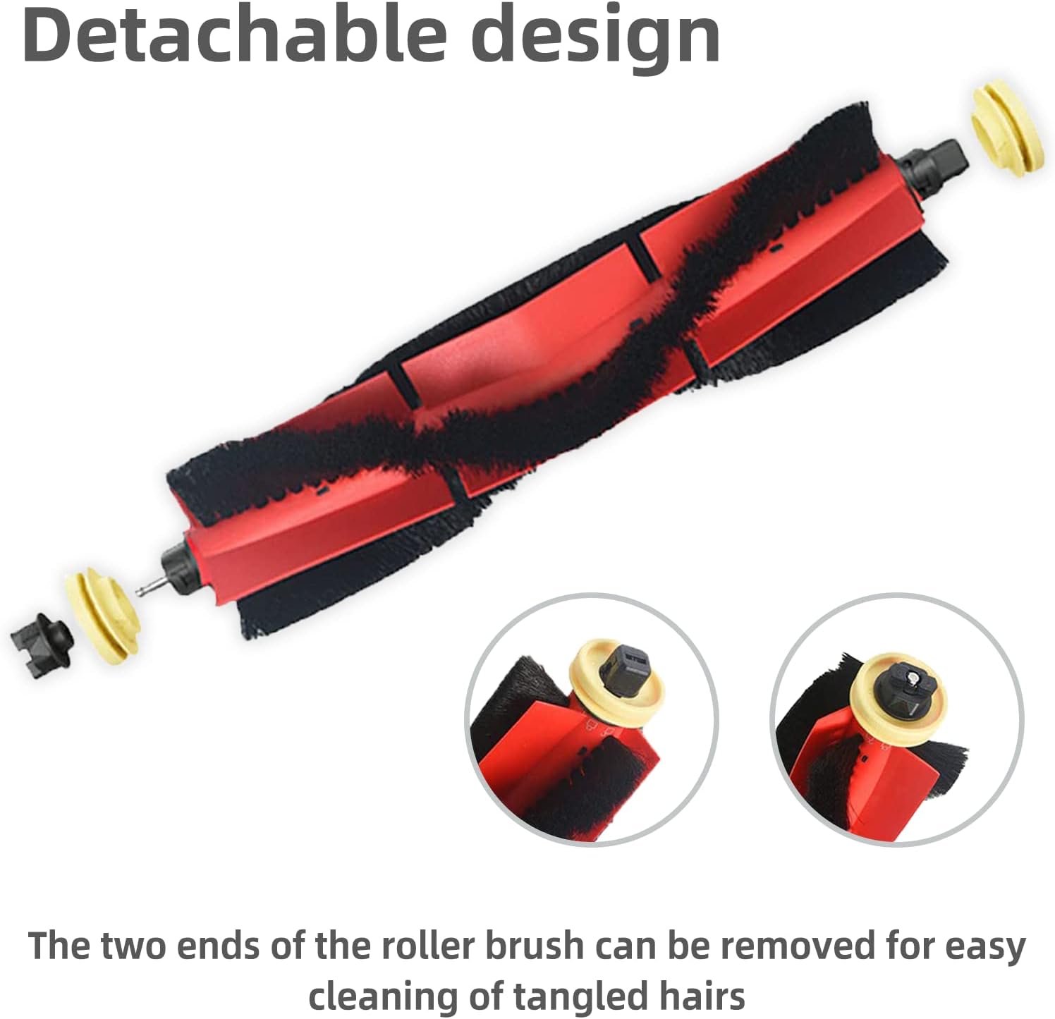 Replacement Spare Parts Compatible with S5, S5 Max, S4 Max, S6, S6 MaxV, E4, E5, S4 Robotic Vacuum Cleaner Backup Kit with 1 Roller 4 Side Spin Brush 4 Hepa Filter Attachments NOT for Q5