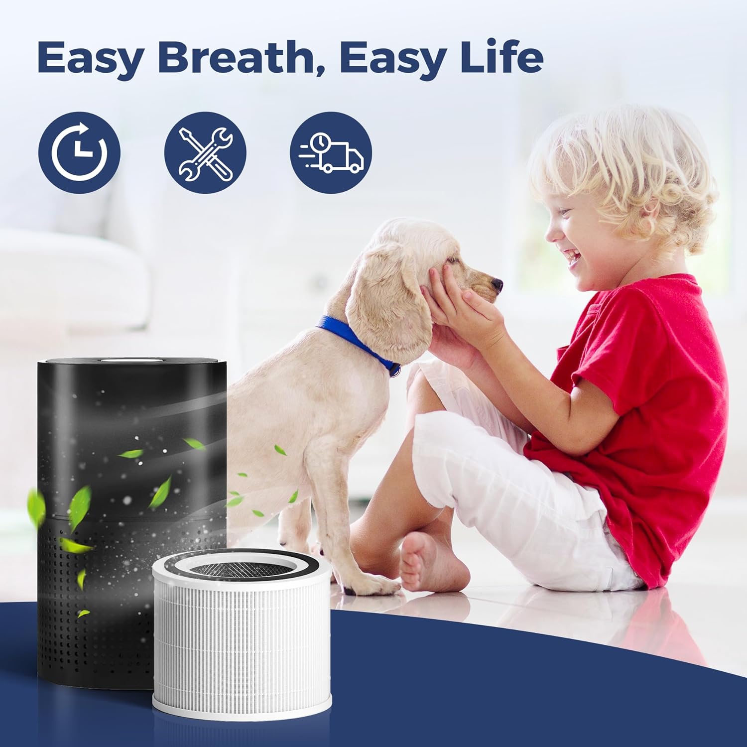 240 Replacement Filter Compatible with PURO 240 Air Purifier,3-in-1 Filtration System with True HEPA H14 and Activated Carbon, Pack of 2