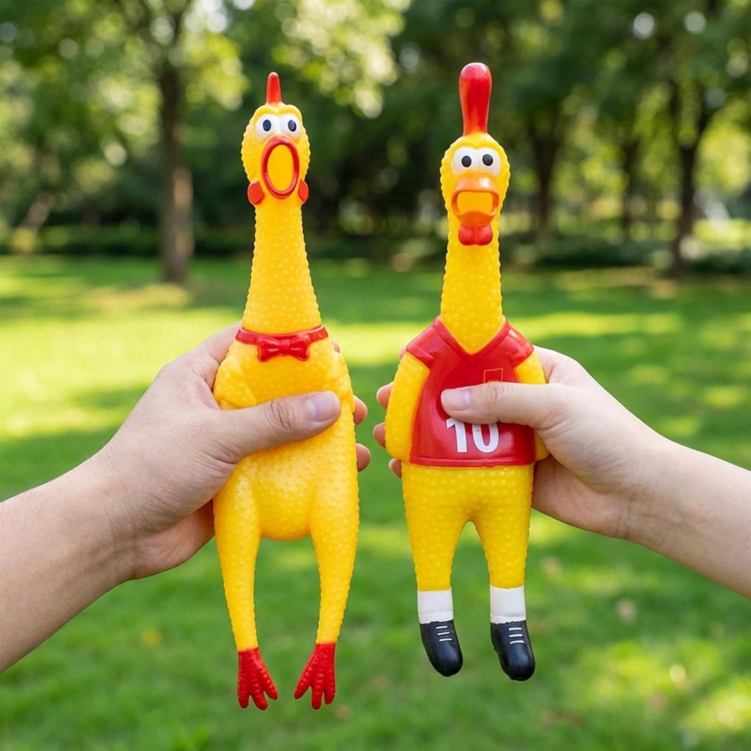 Screaming Chicken & Squeaky Chicken Dog Toy – Two Hilarious Prank Toys for Fun, Stress Relief & Play