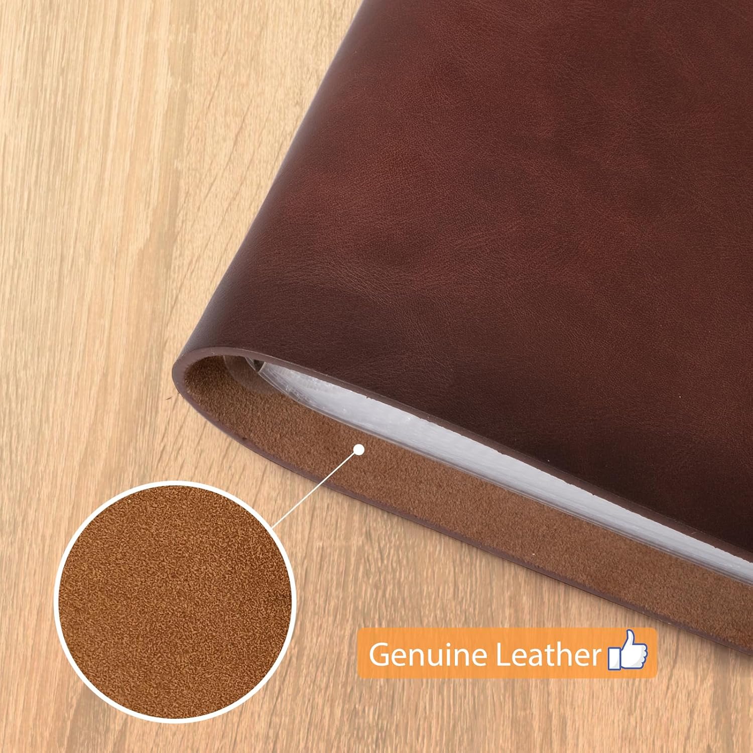 Photo Album 4x6 200 Photos, Genuine Leather Photo Albums with Writing Space with 30 Writing Paper, Travel Family Wedding Kids Graduation Ultrasound Baby Picture Album Scrapbook Photo Album Simple