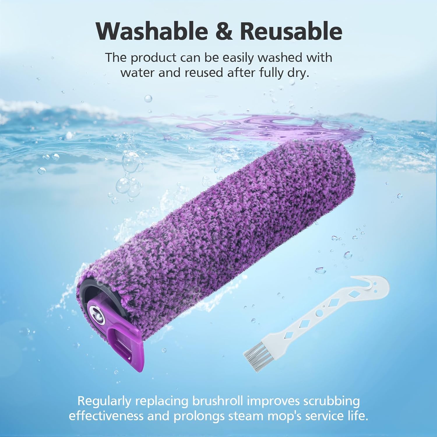 SD201 Brush Roller Shark Mop: Compatible with Shark Steam Pickup 3-in-1 Steam Mop SD200 SD201C SD201Q SD205 Models - Roll Brush 1 Cleaning Tool Replacement Parts Accessories Kit for Months 3 Pack