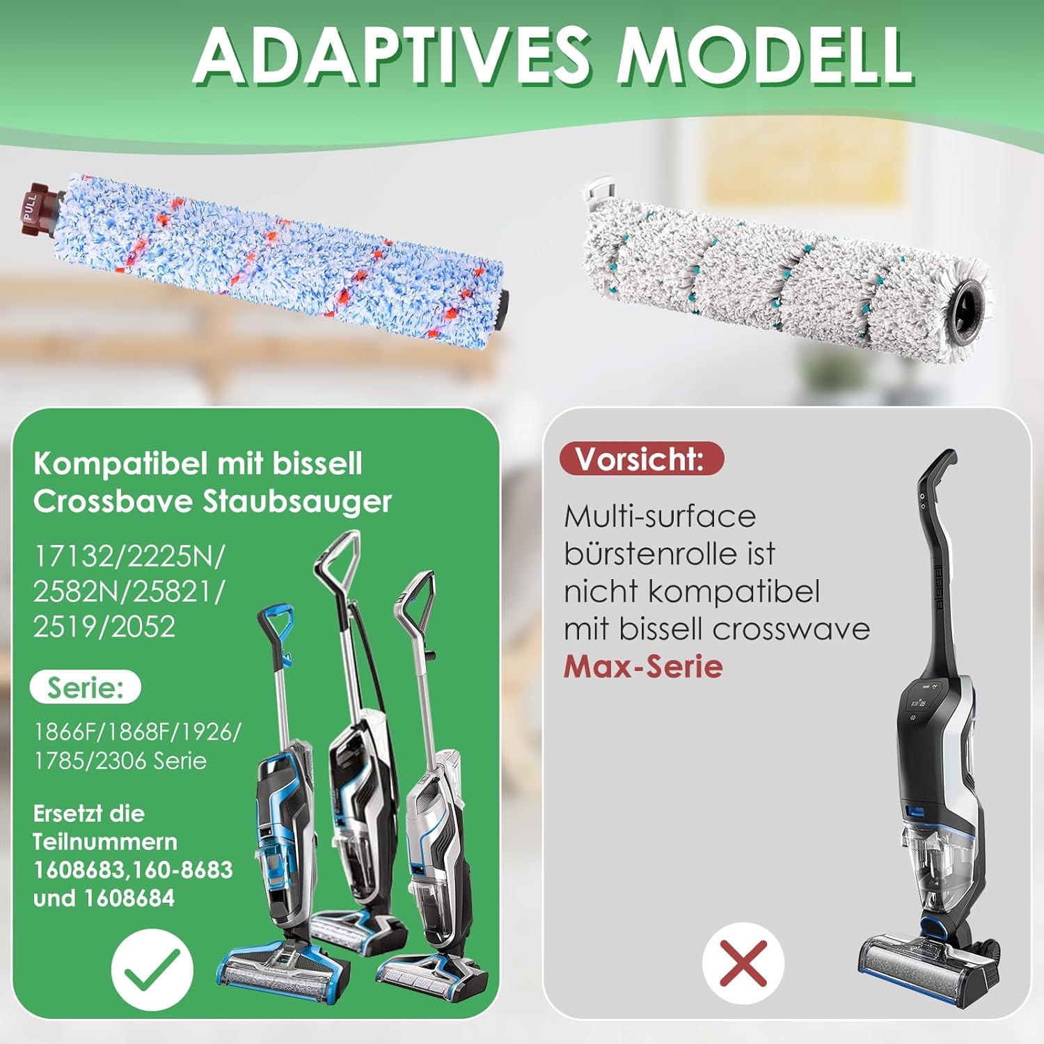 1868 Brush Replacement Compatible with Bissell CrossWave