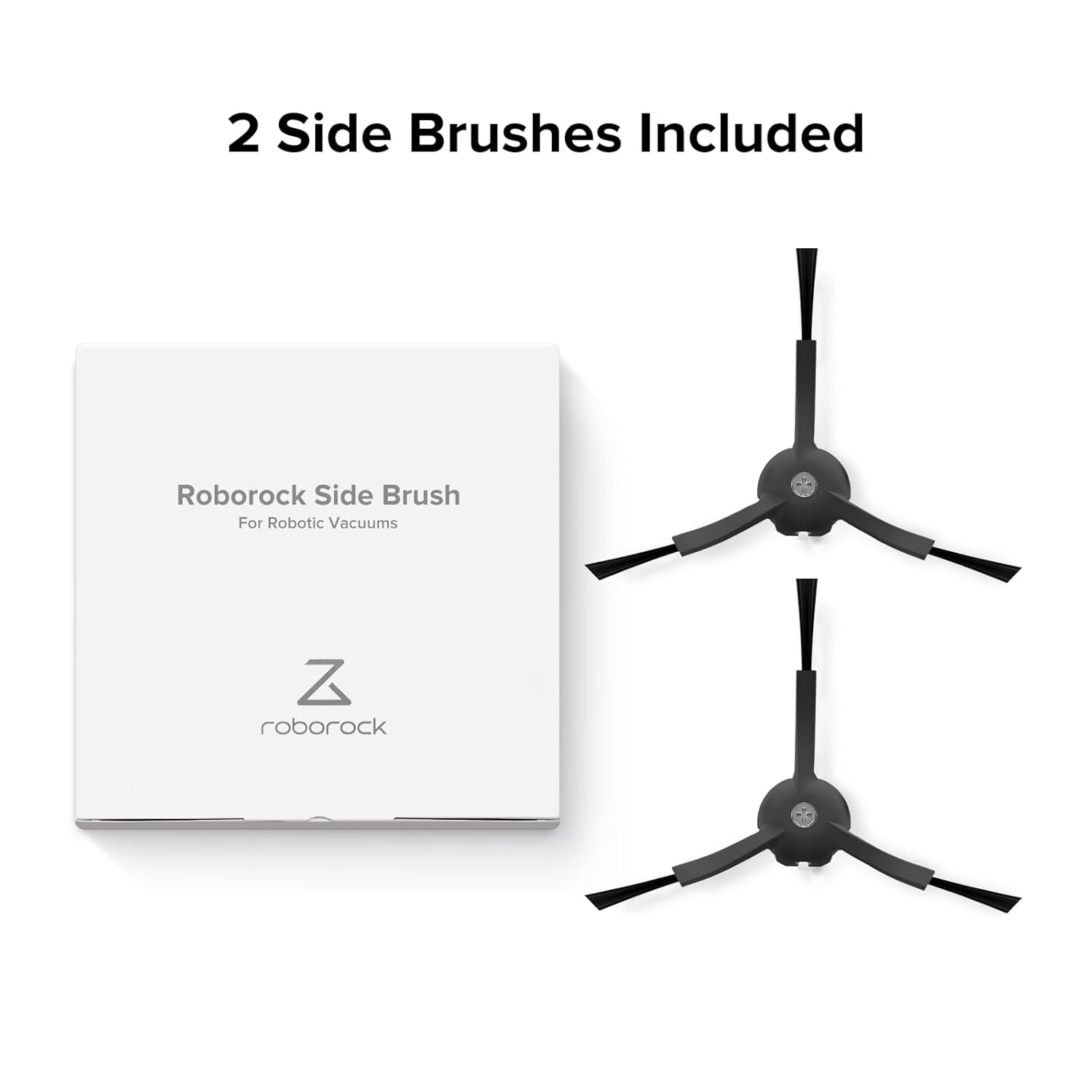 Side Brushes Replacement 2 Pieces for S8 Pro Ultra, S7 Max Ultra, Qrevo, Qrevo Slim, Series of S7 MaxV/S7/Q7Max/Q8 Max/S8/Q7/Q5/S6/S5/S4/E5/E4/E3/E2 Robot Vacuum Cleaner, Black