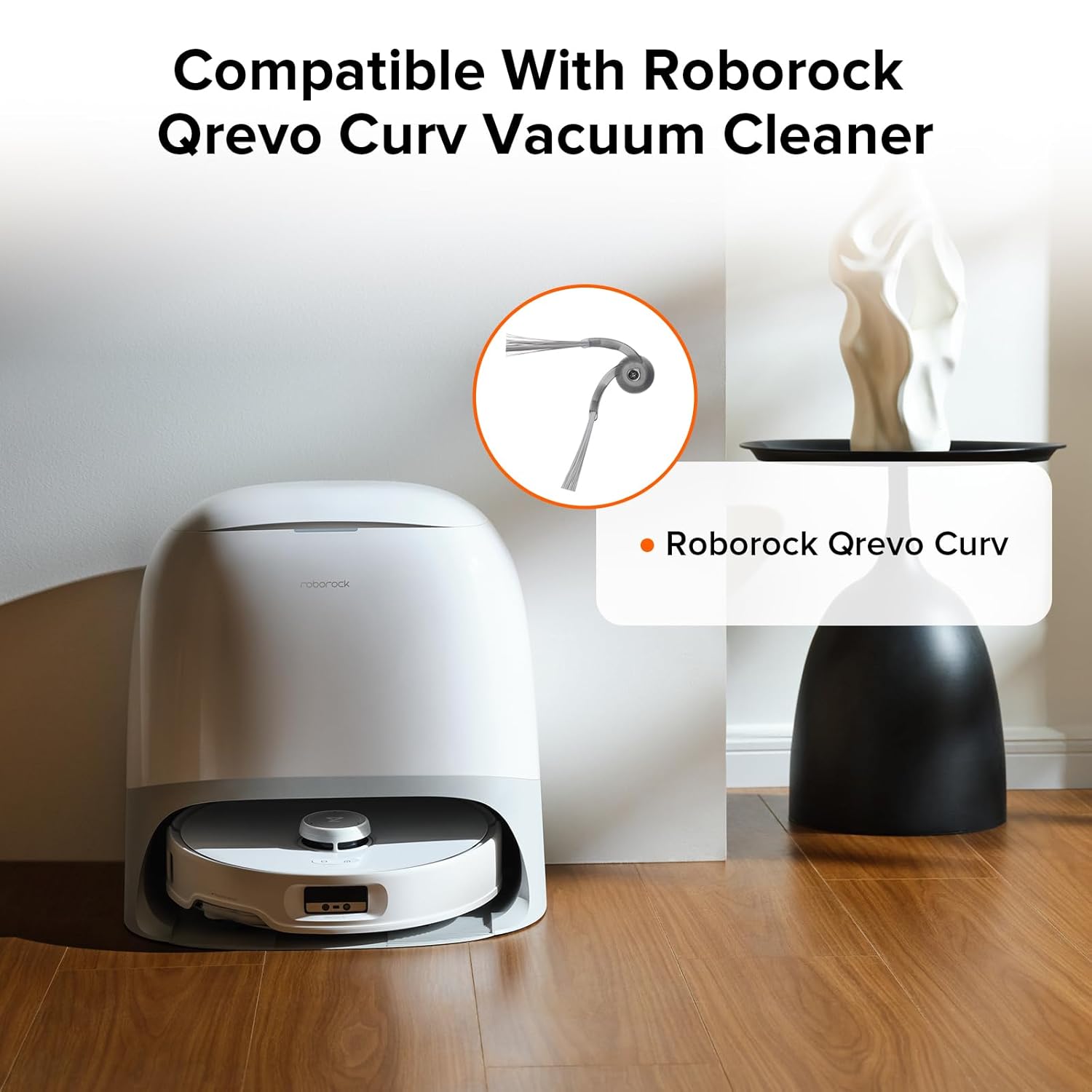 Zero-Tangling Side Brushes Replacement 2 Pieces Qrevo Curv, Qrevo Curv S5X, Qrevo CurvX, Qrevo Edge S5A, QV 35A, Qrevo S5V, Saros 10R, Saros 10, Saros 20 Robot Vacuum