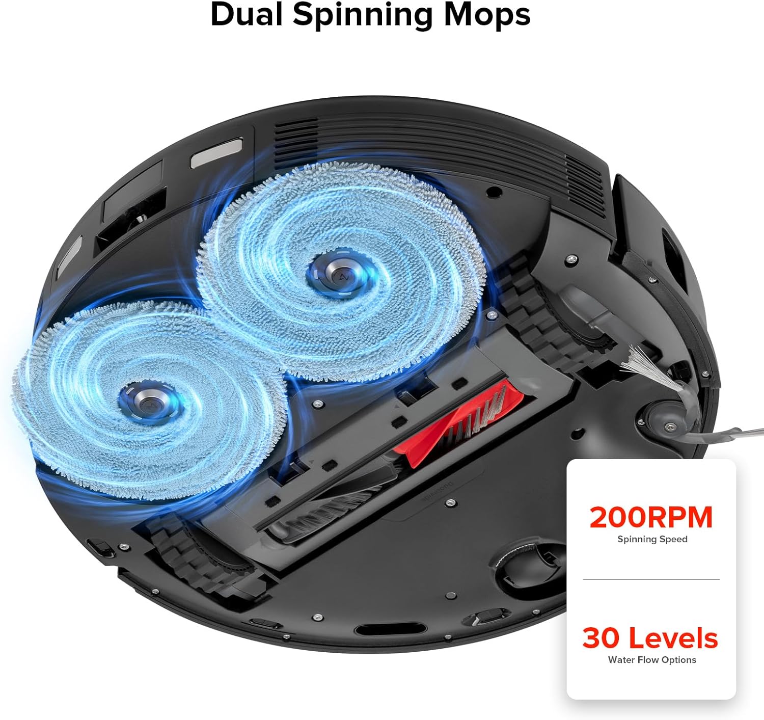 Rotating Mop Cloth for Saros 10R & Saros Z70 Robot Vacuum Cleaner, 4PCS High-Absorbency Microfiber, 200 RPM Spinning Speed, 30 Water Flow Levels