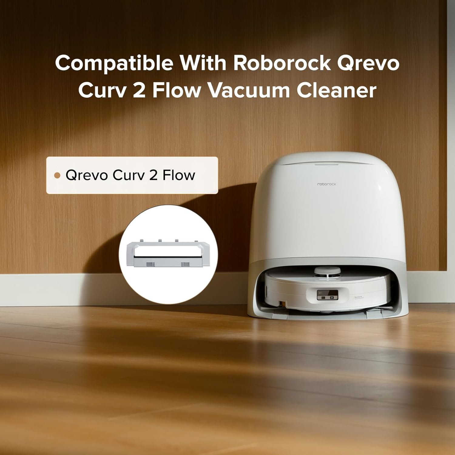 Main Brush Cover for Qrevo Curv 2 Flow Robot Vacuums, Light Gray