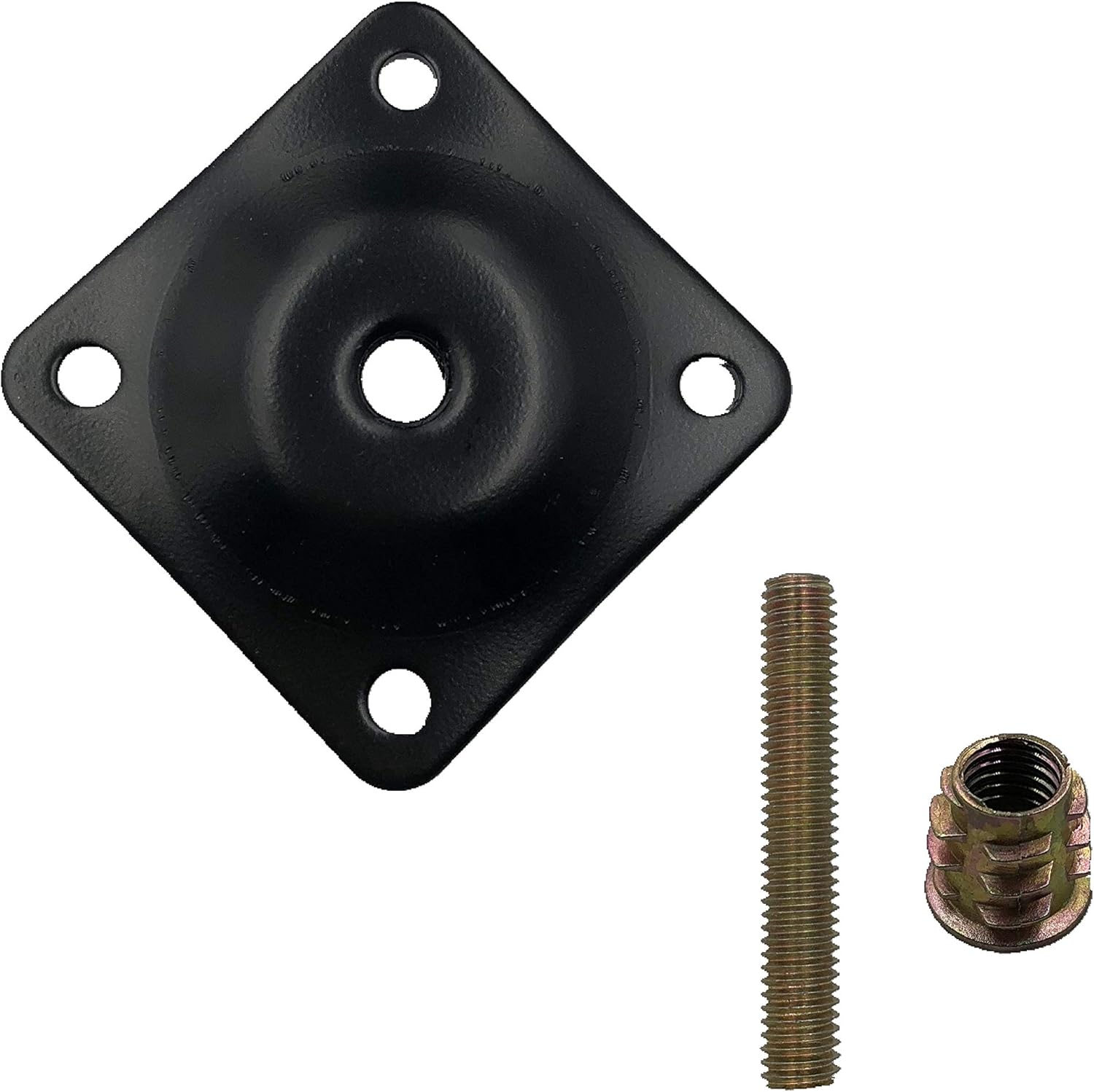 8 Sets Furniture Leg Mounting Plates with Hanger Bolts Screws Great for Furniture Sofas Couches Seats Black