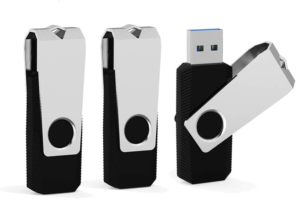 16GB 3 Pack USB Flash Drive 16GB USB Stick Bulk USB Drive 2.0 USB Key USB Thumb Drive Flash Drives 16gb Memory Stick for Computer Black,3 pcs