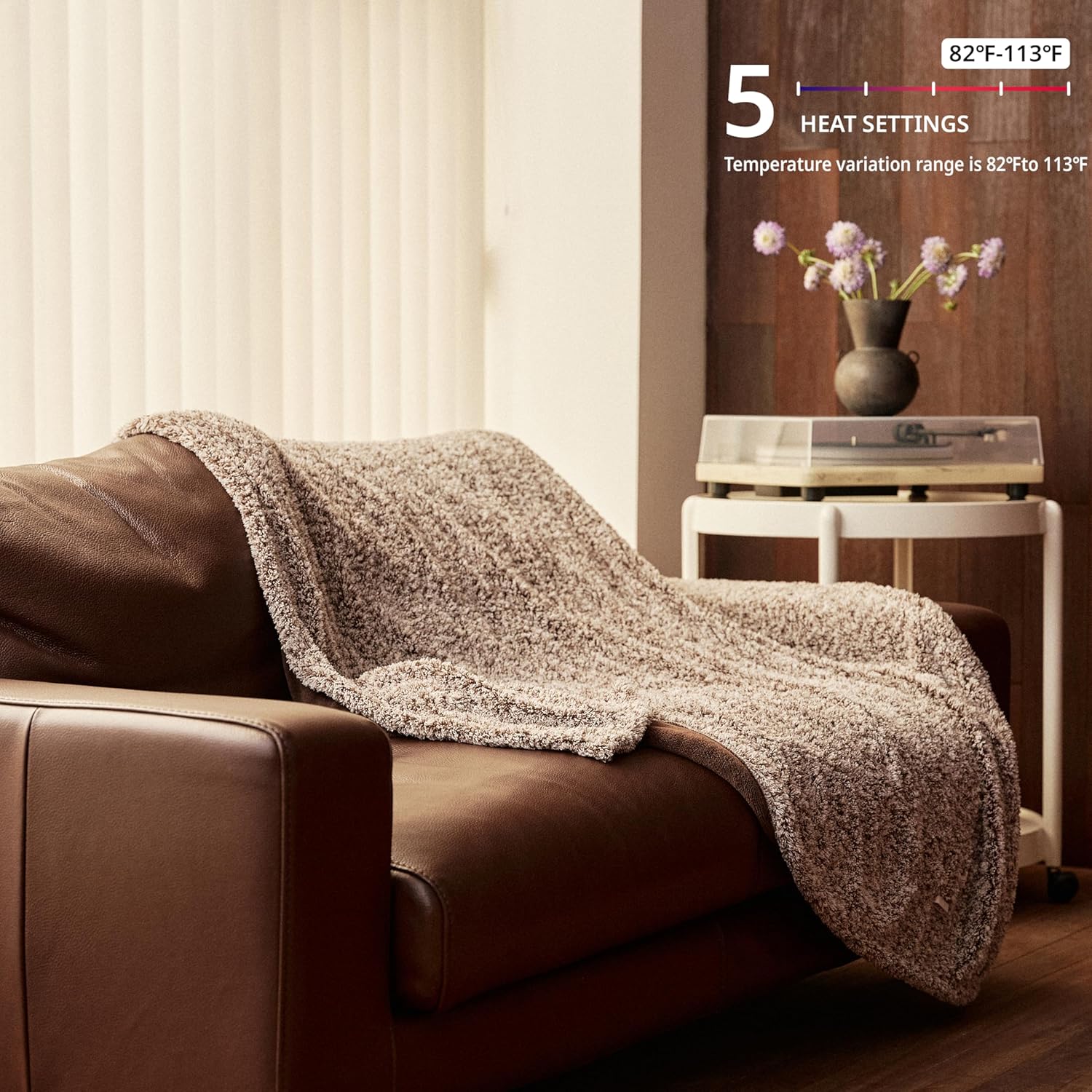 Heated Blanket Electric Throw 50" x 60" -Heated Throw Blanket with 5 Heating Levels & 3 Hours Auto Off,Machine Washable,ETL & FCC Certification,Over-Heat Protect Racoon