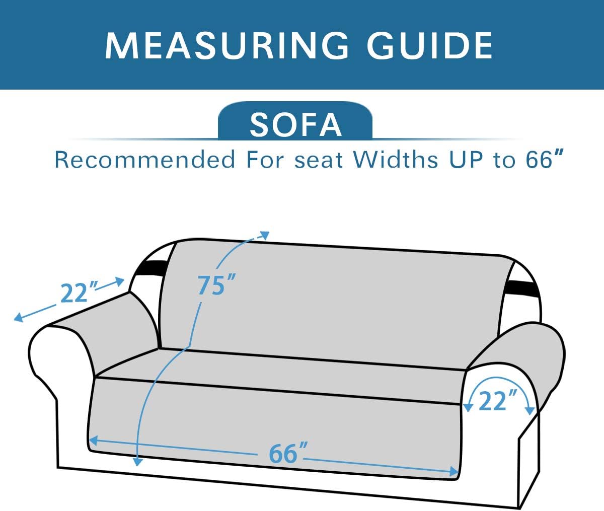 Reversible Sofa Cover for 3 Cushion Couch Water Resistant Couch Cover for Dogs Non Slip Furniture Protector Cover with Elastic Strap for Pet Cat Seat Width: 66", Grey/Beige