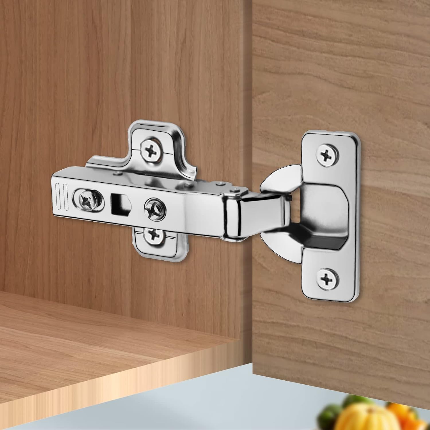 10 PCS Full Overlay Soft Close Hinges, CLIP ON Plate for Easy Installation, 105 Degree, Silent Hydraulic, Frameless European Concealed Hinges for Kitchen Cabinet Door, Wardrobes, and Bookcases
