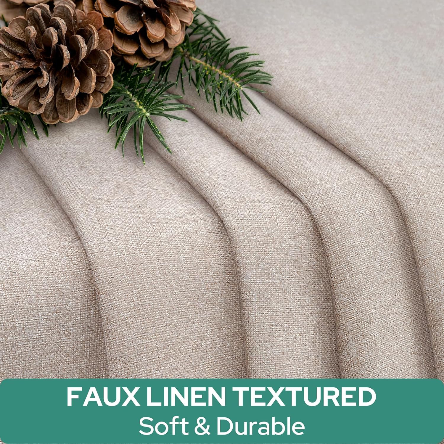 100% Natural Linen Blackout French Door Curtains, Privacy Door Window Curtains, 26 X 72 Inch Room Darkening Blinds, Thermal Insulated Shades for Bedroom, 1 Panel