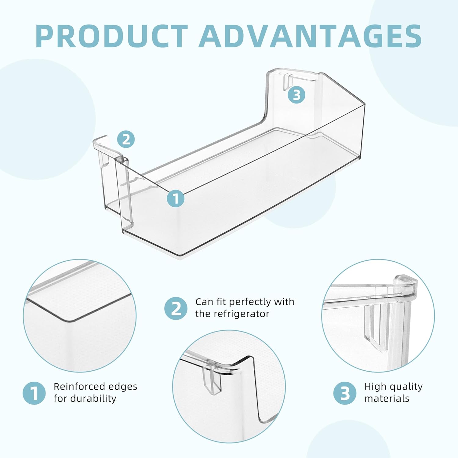 Upgraded W10900538 W11239961 Refrigerator Door Shelf Bin RIGHT , Replaces Whirl.pool Refrigerator Door Shelf AP6333410 4591452 PS12578777, Compatible With WRS311SDH, WRS325SDH-BY