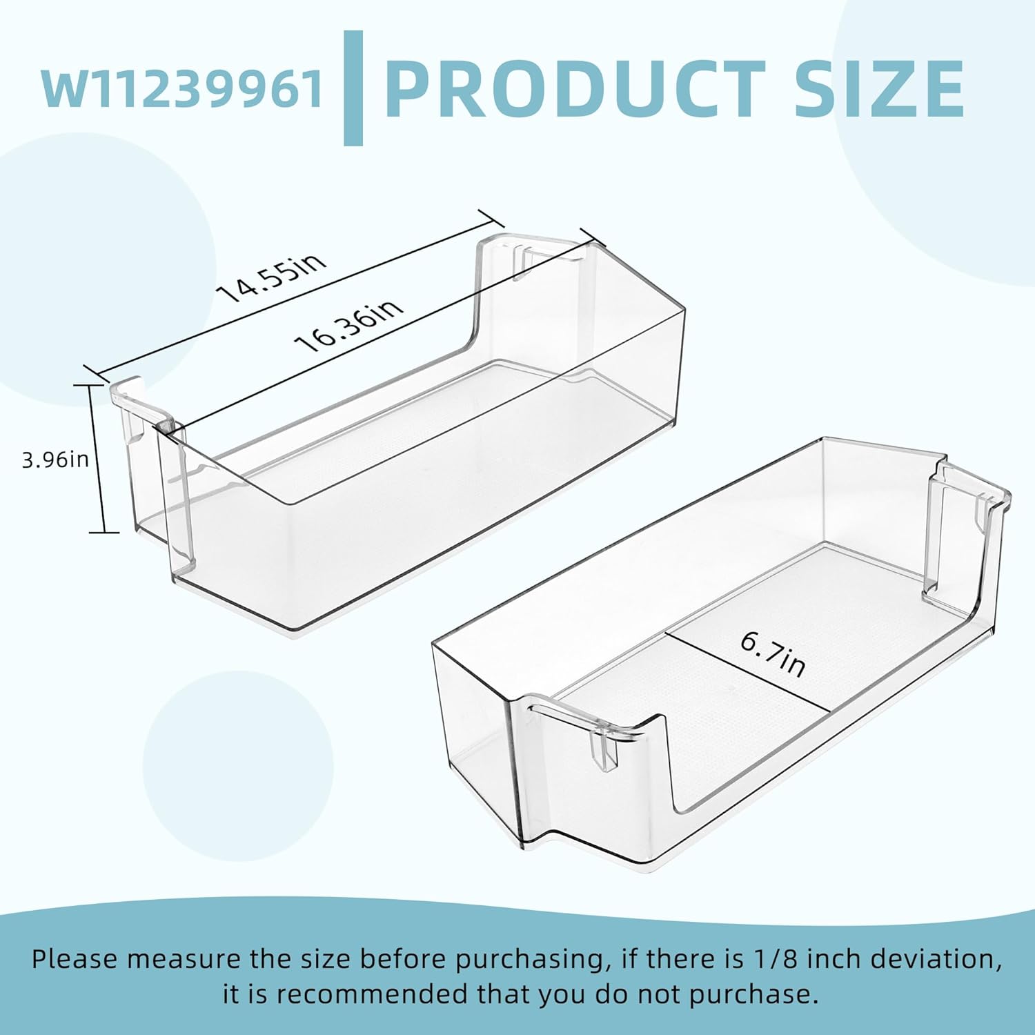 Upgraded W10900538 W11239961 Refrigerator Door Shelf Bin RIGHT , Replaces Whirl.pool Refrigerator Door Shelf AP6333410 4591452 PS12578777, Compatible With WRS311SDH, WRS325SDH-BY