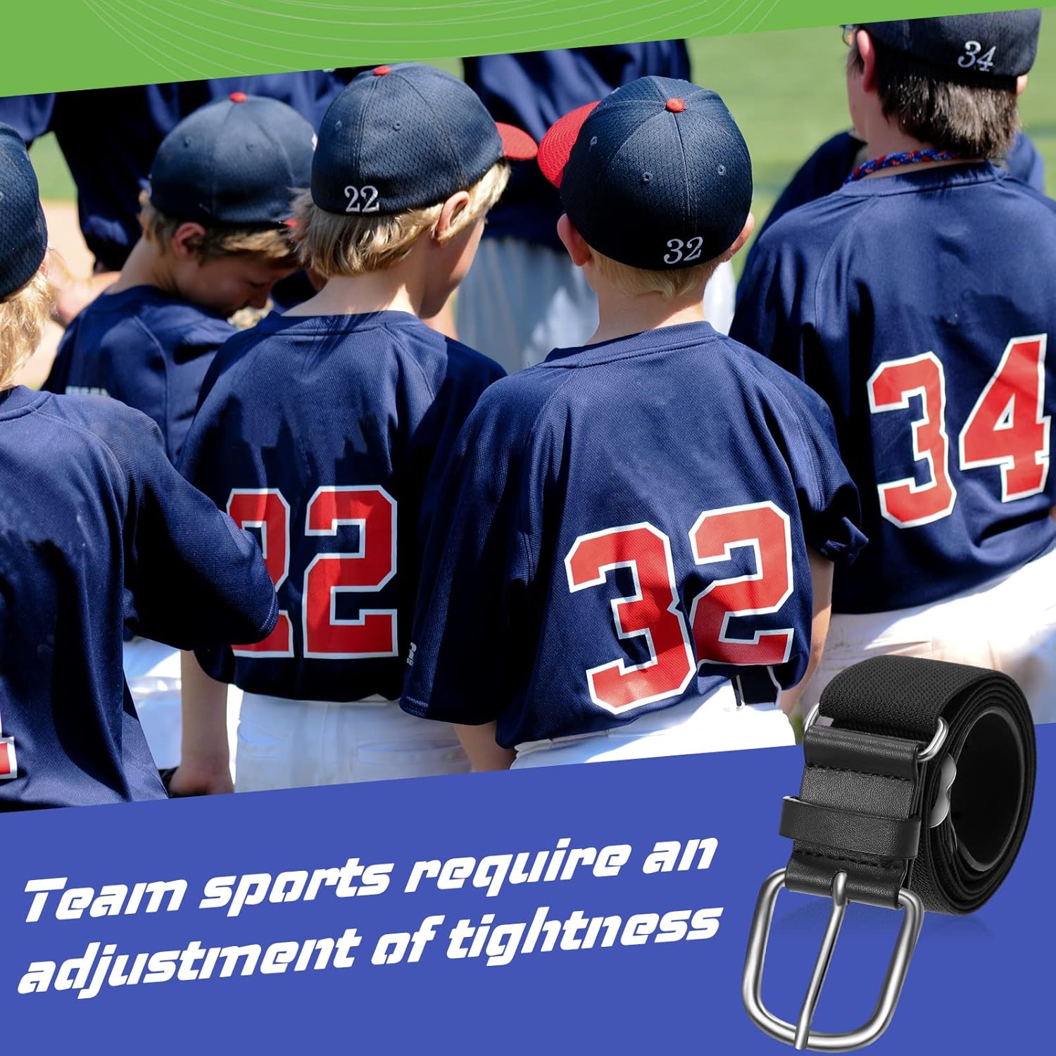 12 Pcs Baseball Belts Softball Belts Bulk for Adult and Youth Adjustable