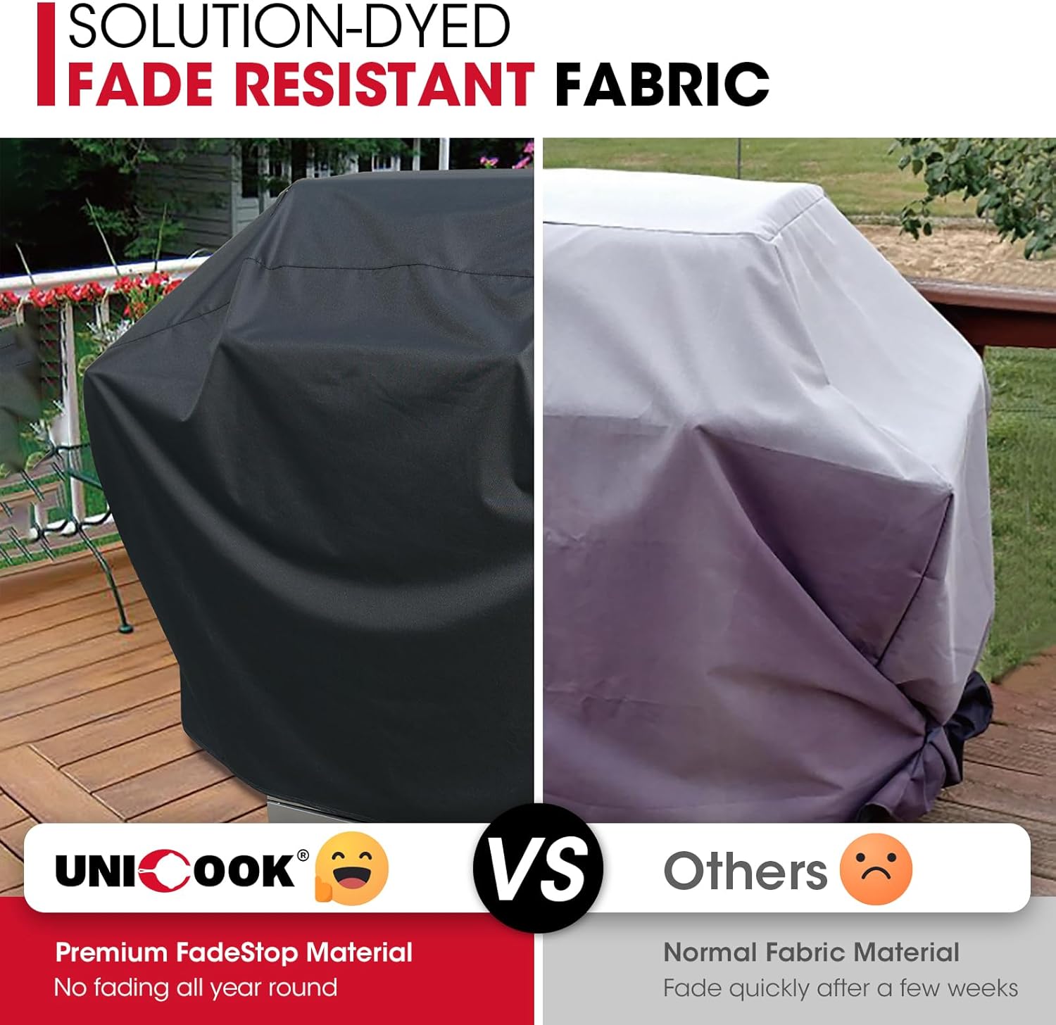 Grill Cover 55 Inch for Outdoor Grill, Heavy Duty, Waterproof, Fade Resistant, BBQ Cover with Handles/Straps/Air Vents, Compatible with Weber Charbroil Nexgrill Gas BBQs etc