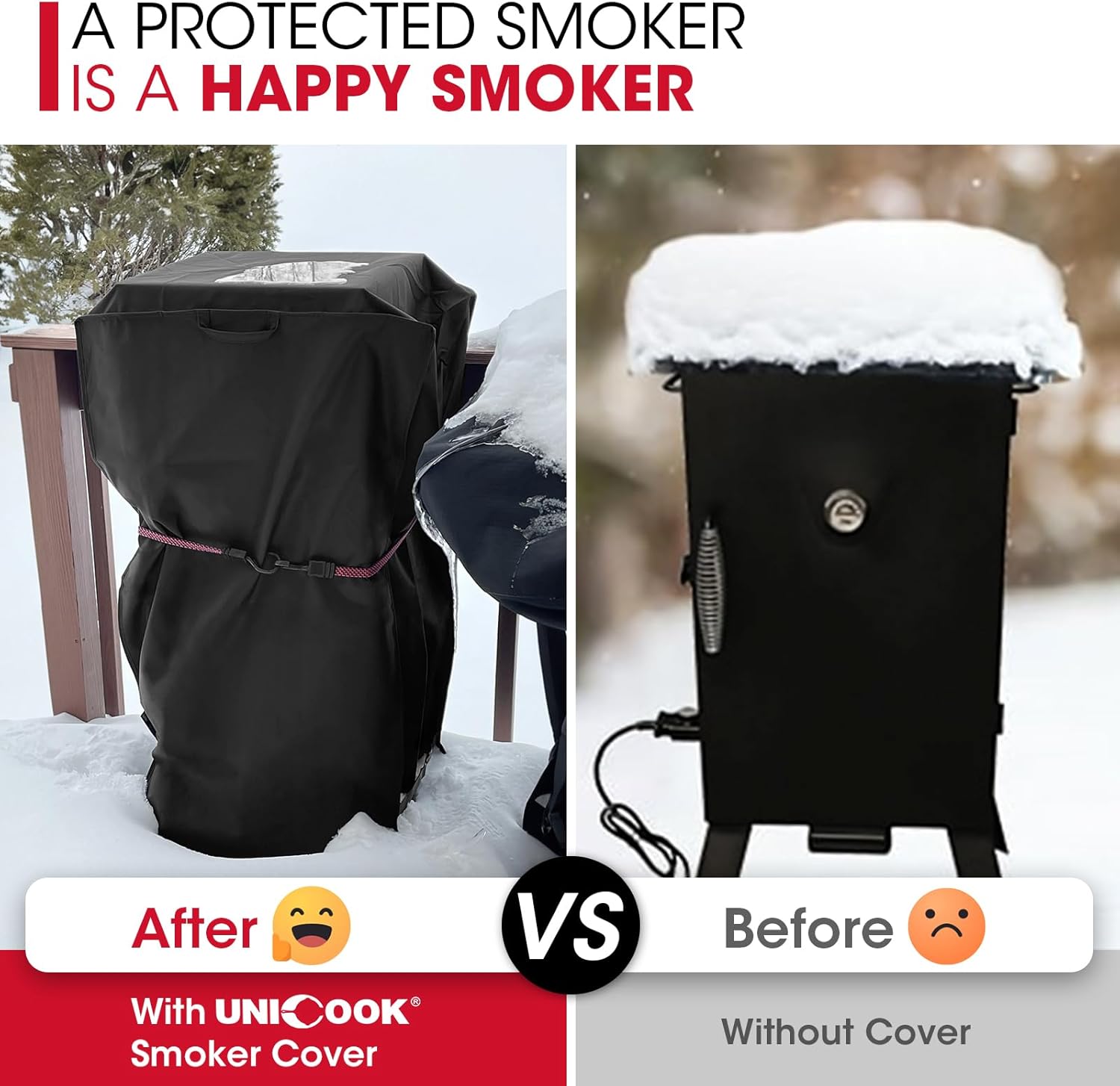 30 Inch Electric Smoker Cover for Masterbuilt, Heavy Duty Waterproof Vertical Smoker BBQ Grill Cover, All Weather Resistant, 18" W x 17" D x 33" H