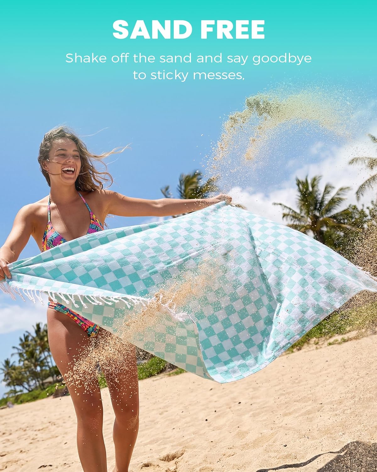 6 Packs Turkish Beach Towel Vacation Essentials Blanket Set Pool Bath Towels Bulk Multipack Travel Sand Free Quick Dry Extra Large Oversized Cute Big Soft Lightweight Compact Checkered Cloud Women