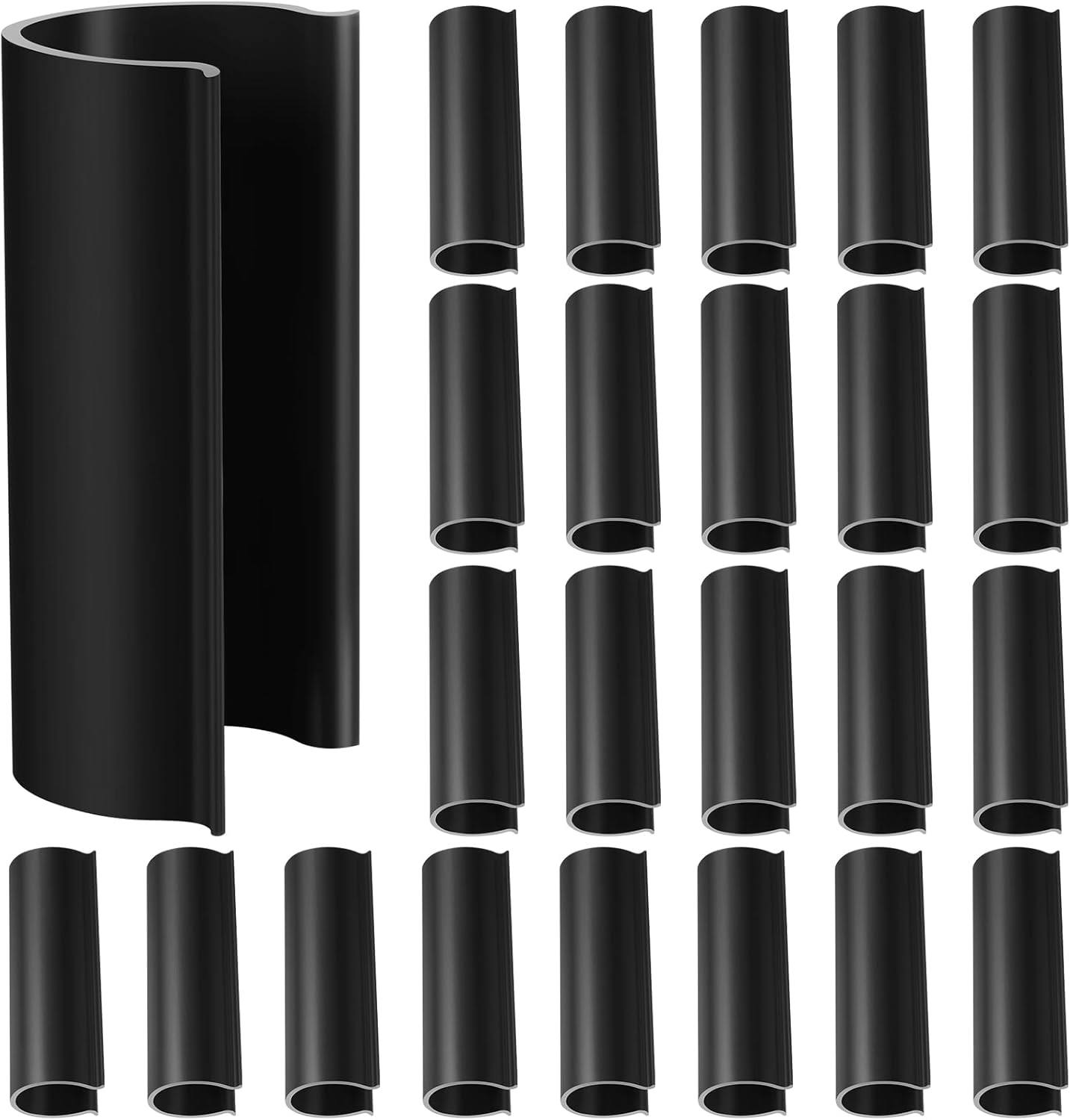 32 Pcs PVC Pipe Clips Pool Cover Clamps for Above Ground Pool Greenhouses, Row Covers, Garden, Shelters, Bird Protection, 2.4 Inch Long for 1/2 Inch PVC Pipe,Black
