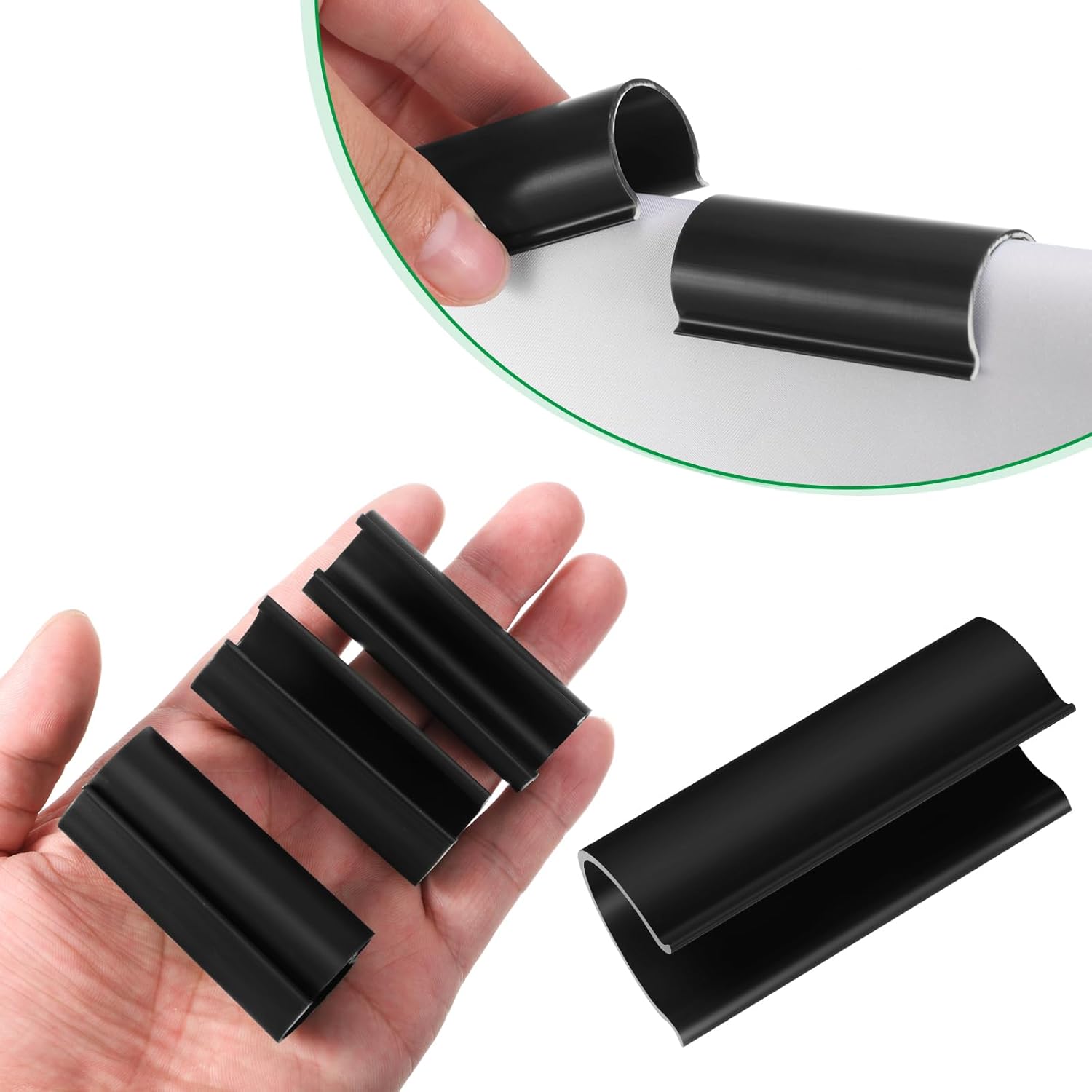 32 Pcs PVC Pipe Clips Pool Cover Clamps for Above Ground Pool Greenhouses, Row Covers, Garden, Shelters, Bird Protection, 2.4 Inch Long for 1/2 Inch PVC Pipe,Black