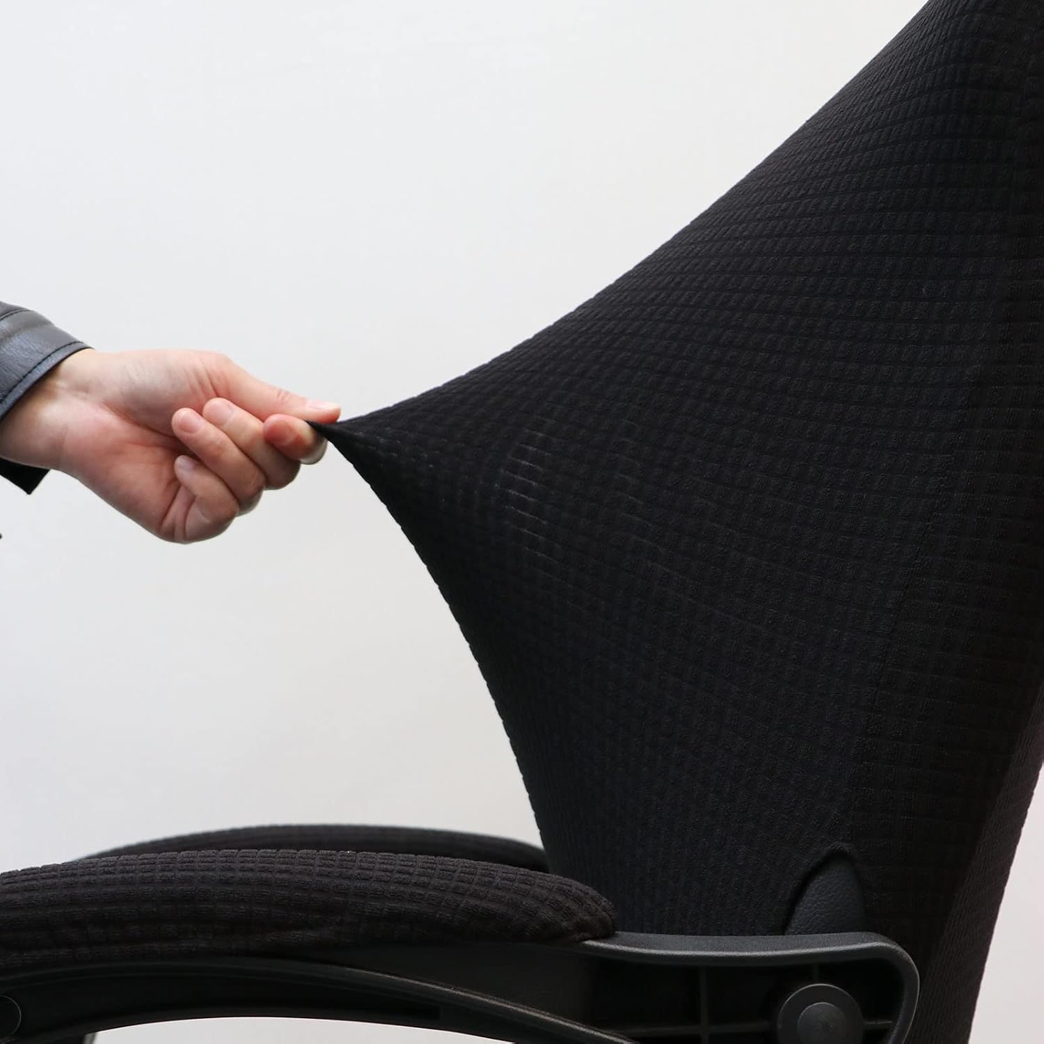 Office Chair Cover with Armrest Covers， Universal Stretch Desk Chair Cover, Computer Chair Slipcovers Size: L - Black