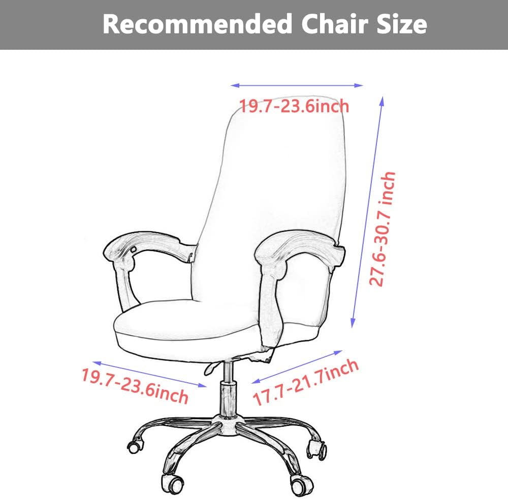 Office Chair Cover with Armrest Covers， Universal Stretch Desk Chair Cover, Computer Chair Slipcovers Size: L - Black