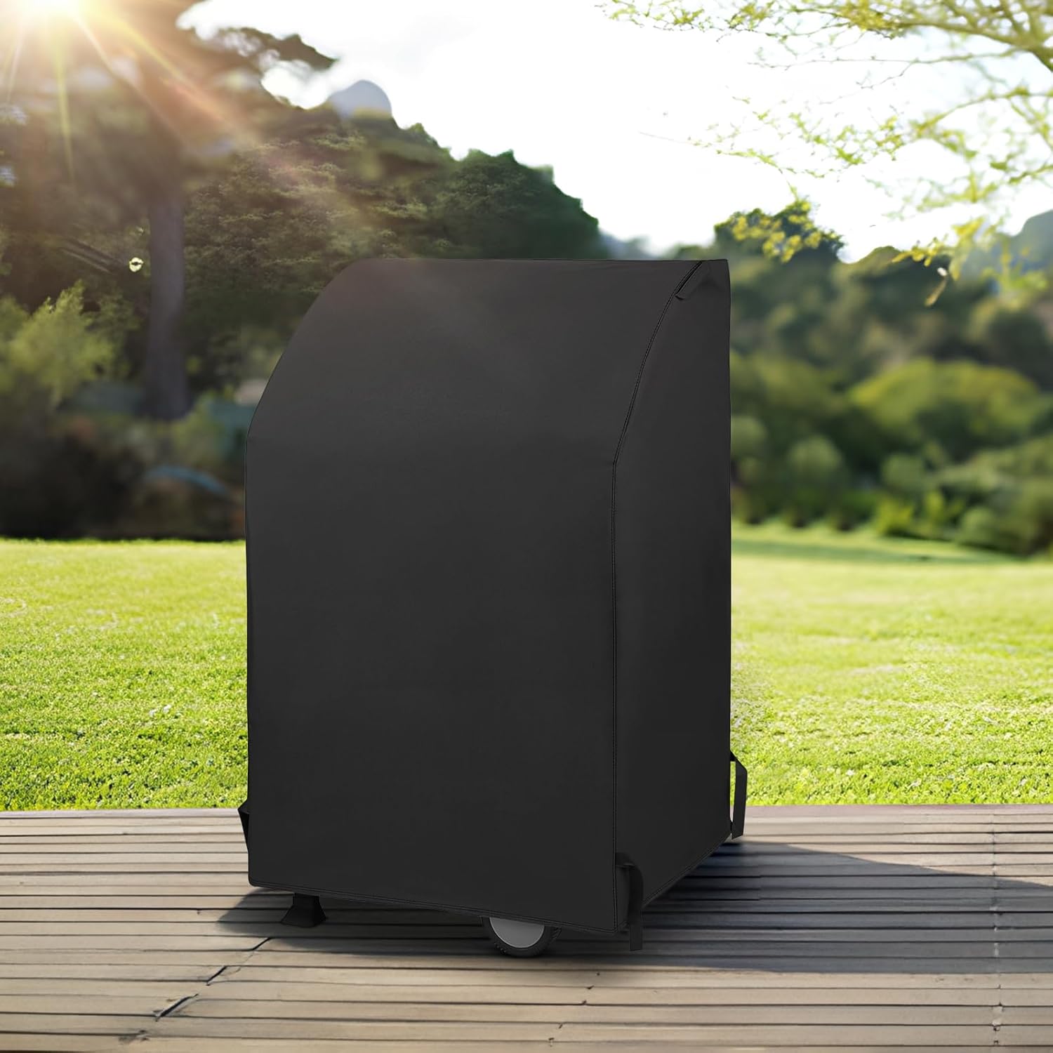 32 Inch Small Grill Cover, Heavy Duty Waterproof 2 Burner Gas BBQ Cover, Compatible with Weber Char-Broil Nexgrill KitchenAid Grills with Both Side Tables Down, All Weather Protection