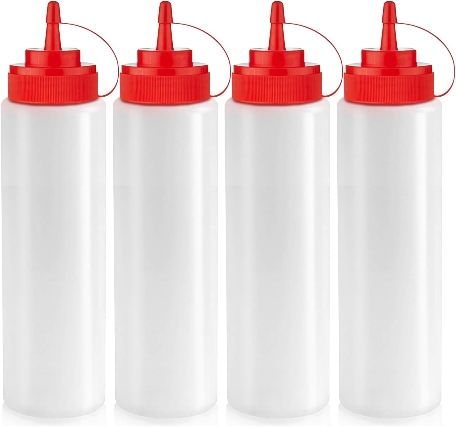 24 oz Large Condiment Squeeze Bottles for Sauces - Leak Proof - 4 Pack XL