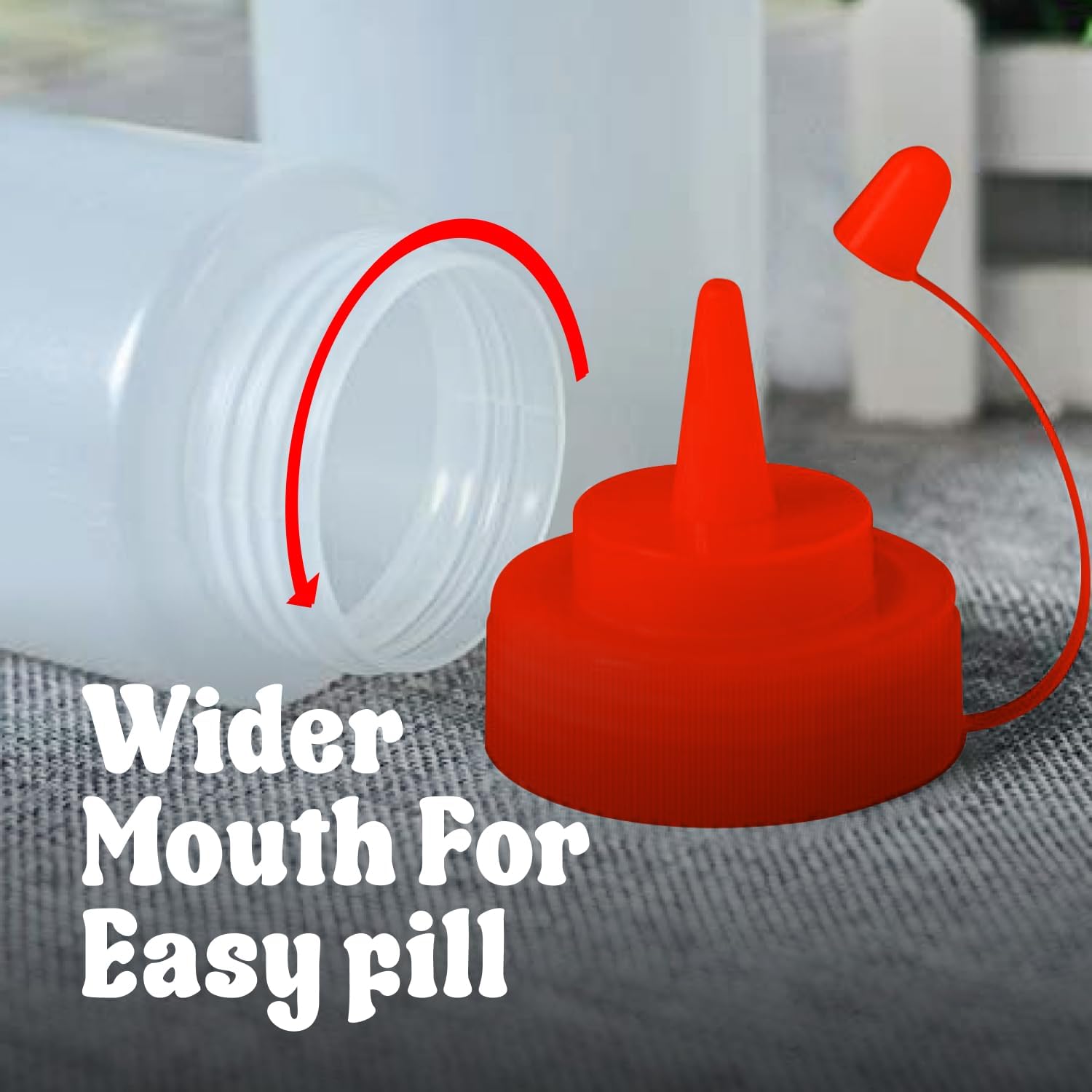 24 oz Large Condiment Squeeze Bottles for Sauces - Leak Proof - 4 Pack XL