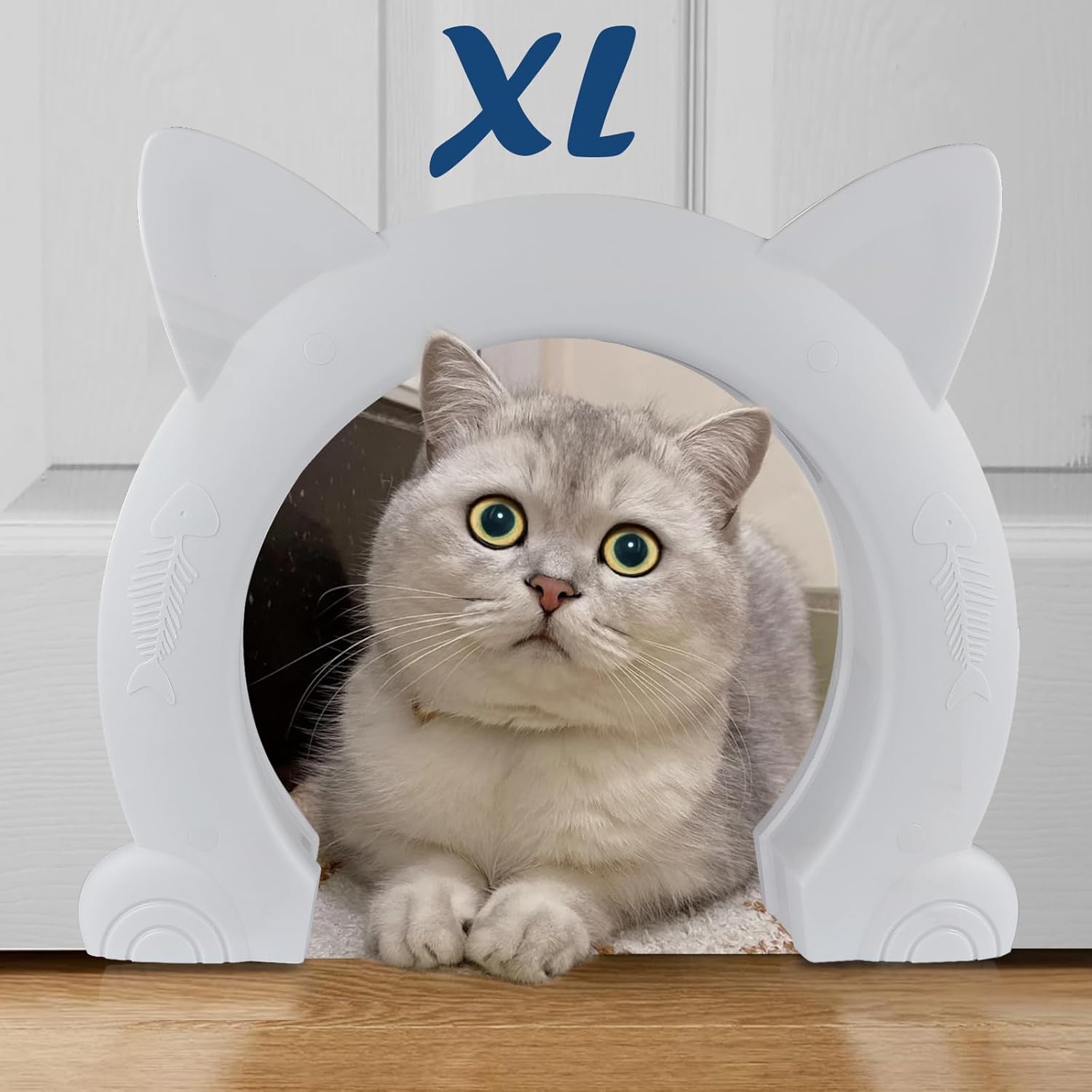 Large Cat Door Interior Door, XL Indoor Cat Door, Pet Doors for Cats, Kitties and Small Dogs White